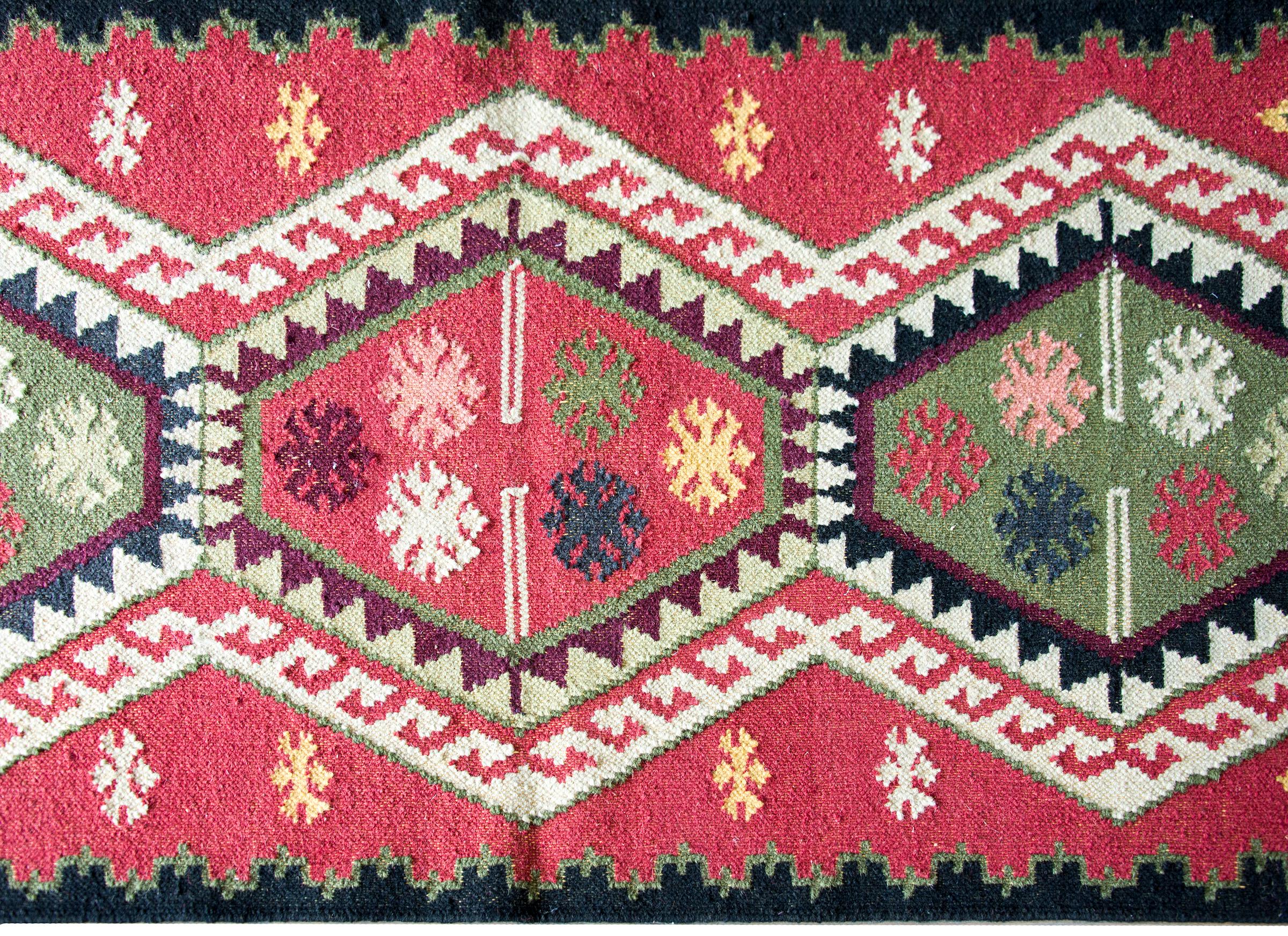 Afghani-Kelim-Läufer im Vintage-Stil (Handgeknüpft) im Angebot