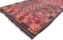 Vintage Afghani Maimana Kilim Rug, Modern Desert Meets Southwest Boho
