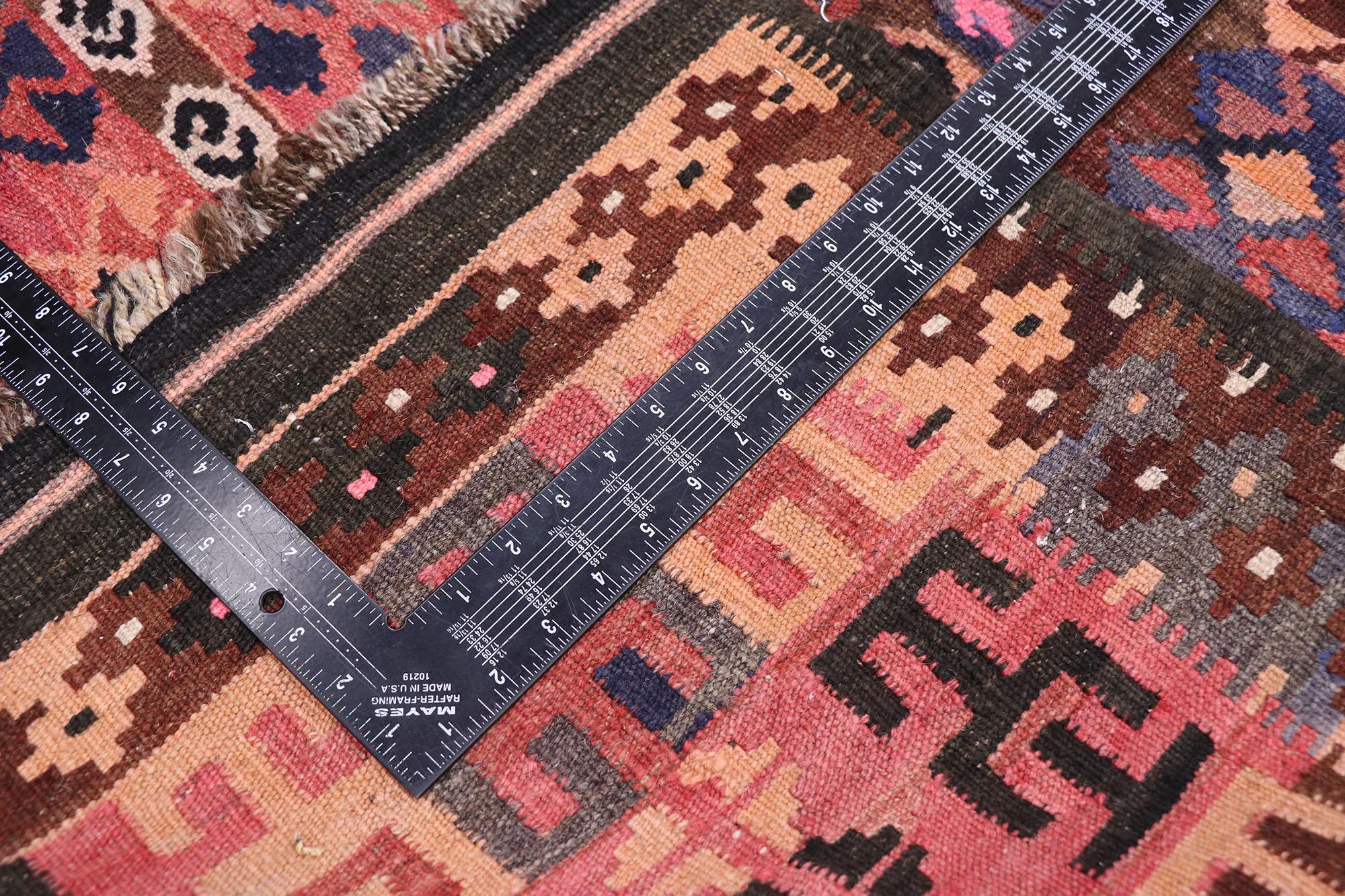 20th Century Vintage Afghani Maimana Kilim Rug, Modern Desert Meets Southwest Boho For Sale