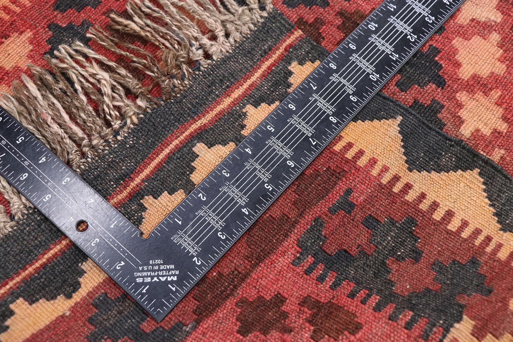 Vintage Afghani Maimana Kilim Rug with Modern Tribal Style In Good Condition In Dallas, TX