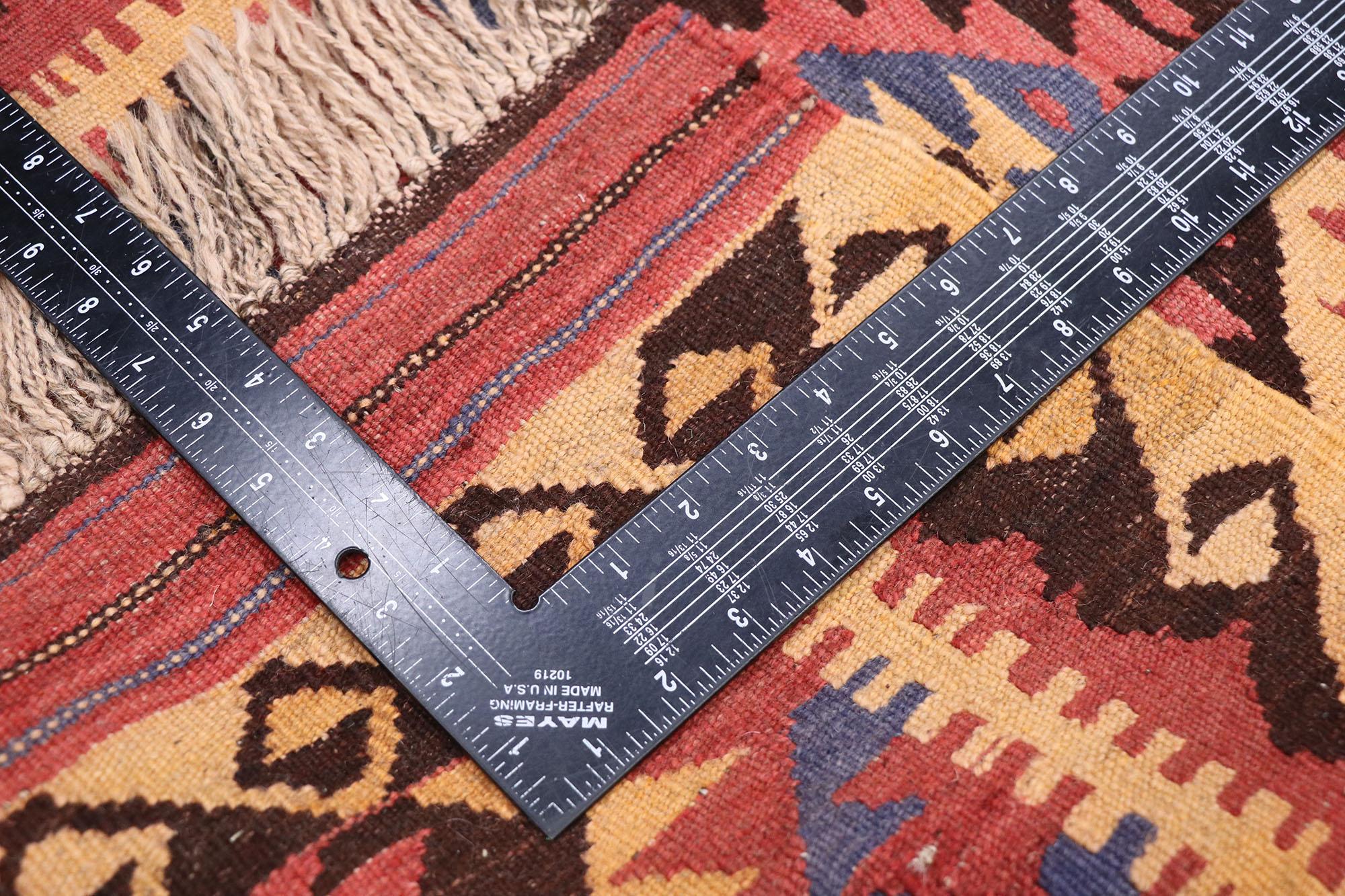 20th Century Vintage Afghani Maimana Kilim Rug with Modern Tribal Style For Sale