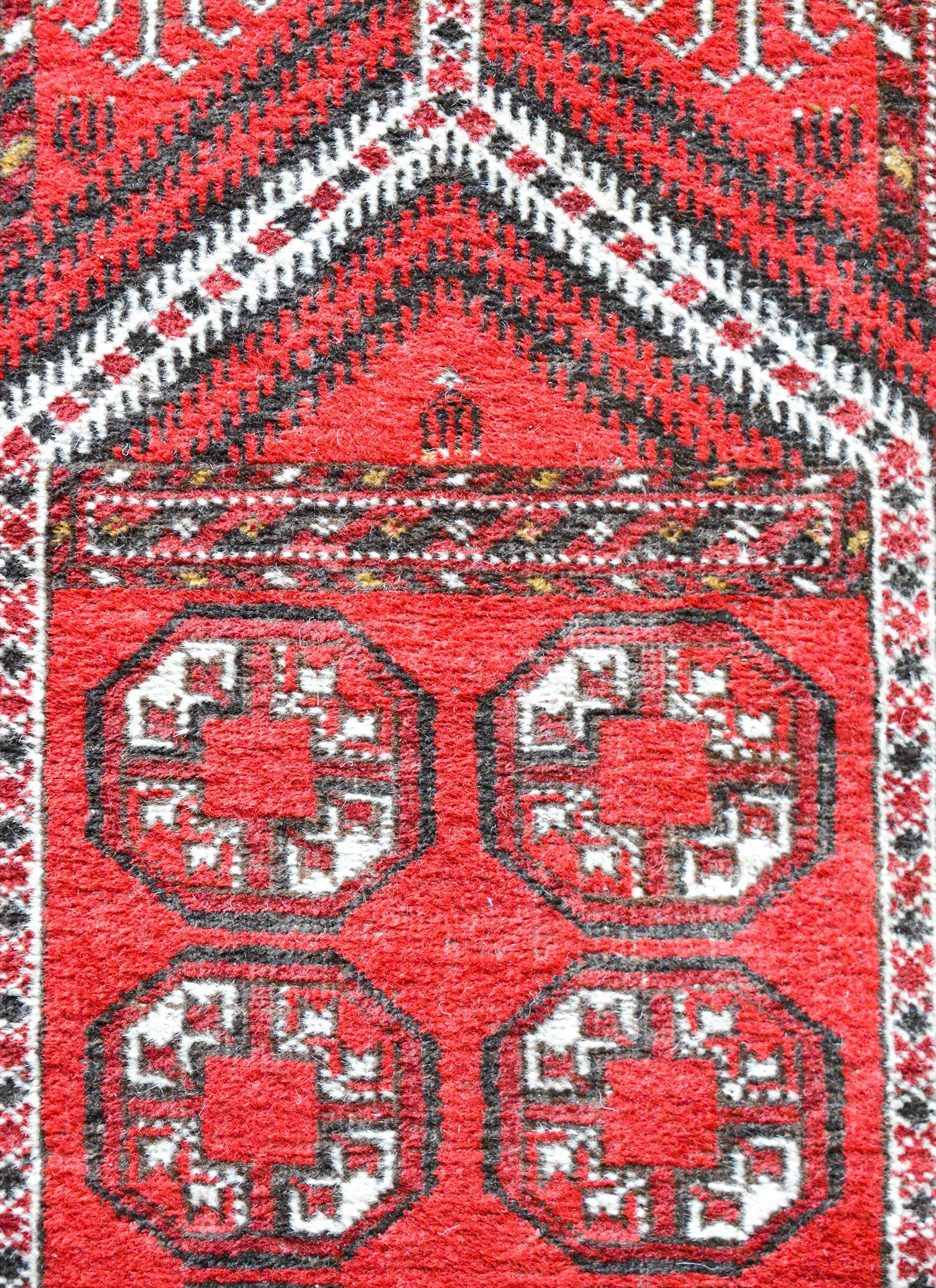 Tribal Vintage Afghani Prayer Rug For Sale