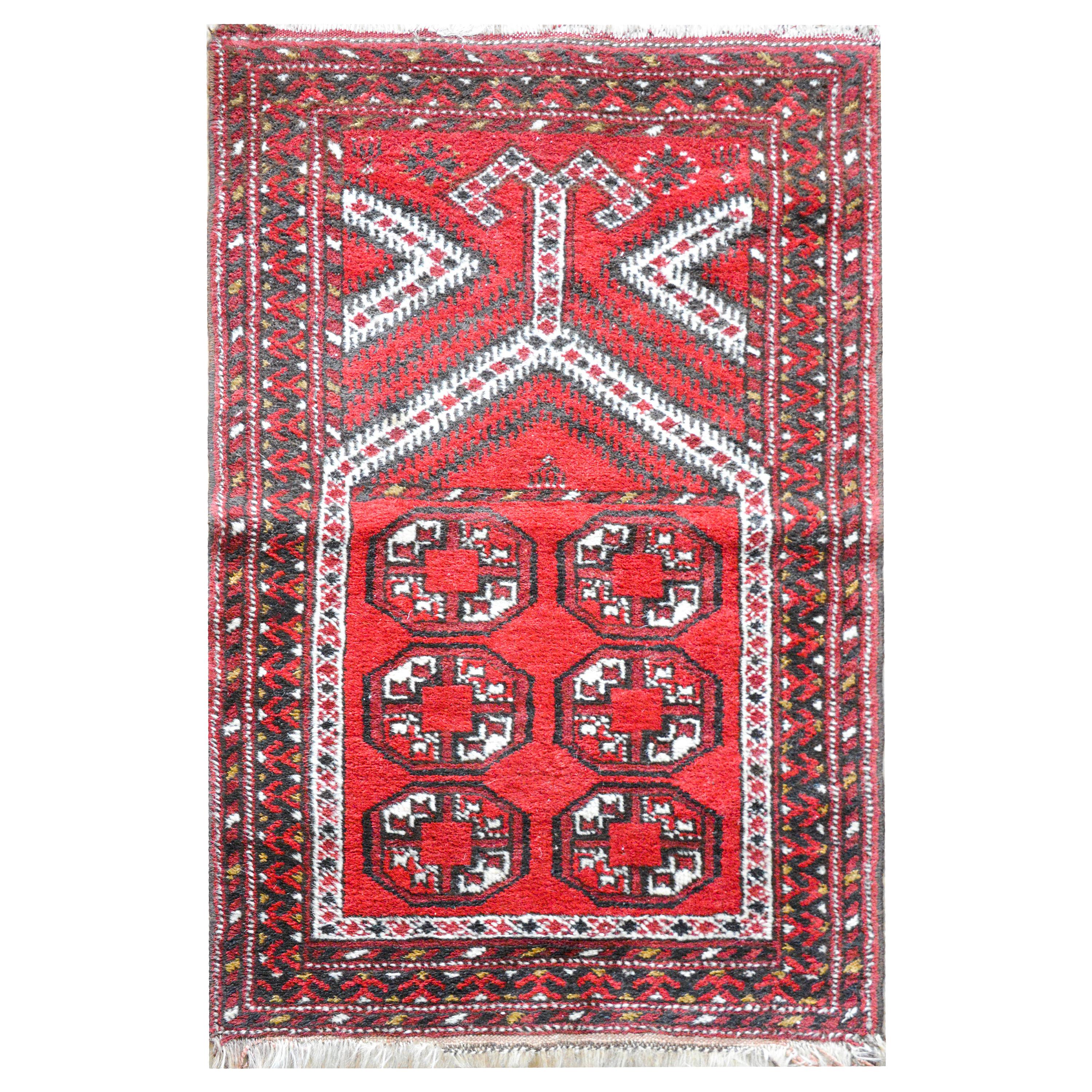 Vintage Afghani Prayer Rug For Sale