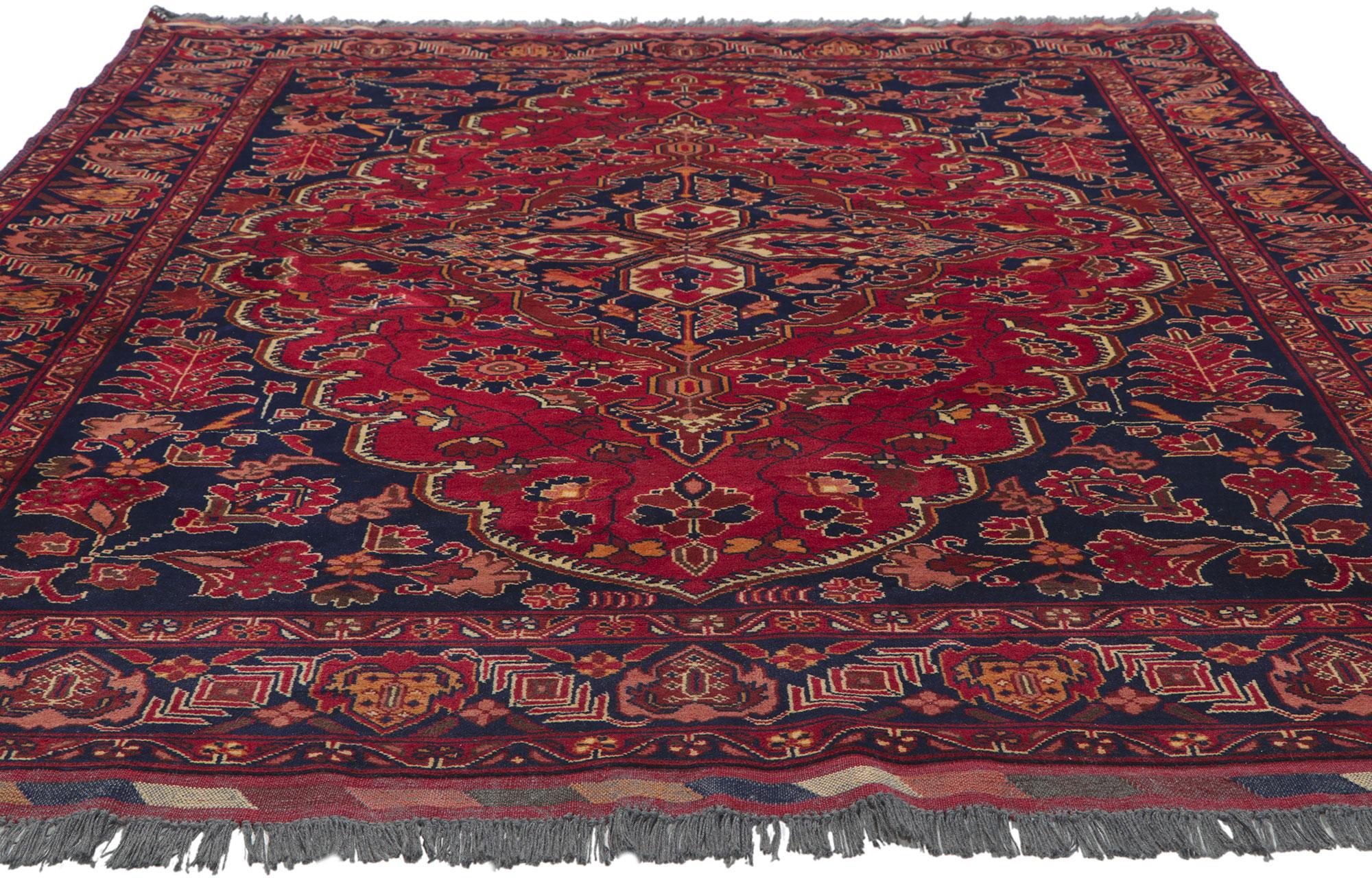Hand-Knotted Vintage Afghani Rug, Timeless Appeal Meets Stylish Durability For Sale
