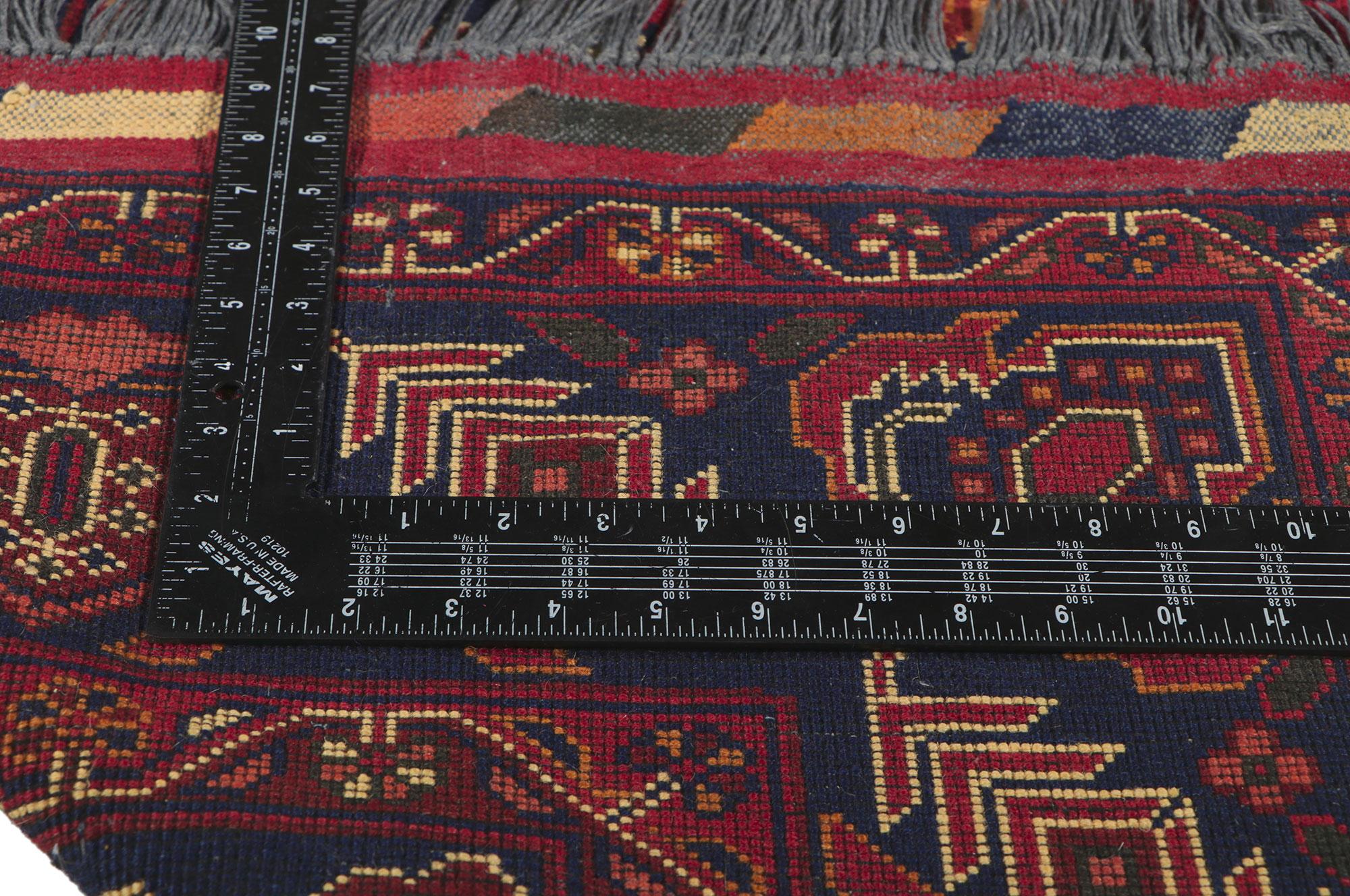 20th Century Vintage Afghani Rug, Timeless Appeal Meets Stylish Durability For Sale