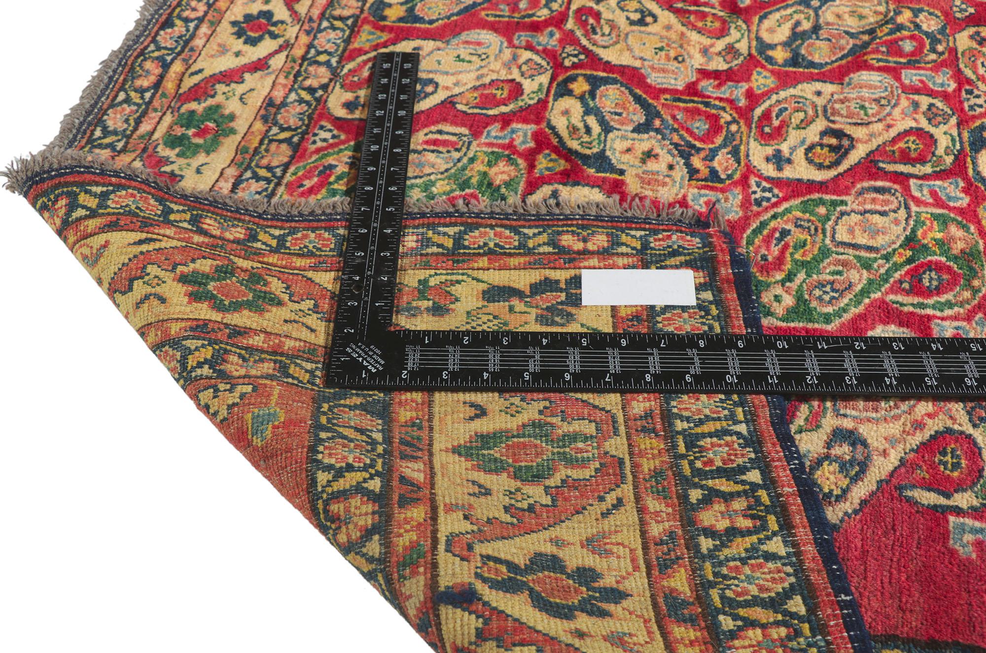 Hand-Knotted Vintage Afghani Rug with All-Over Boteh Design For Sale