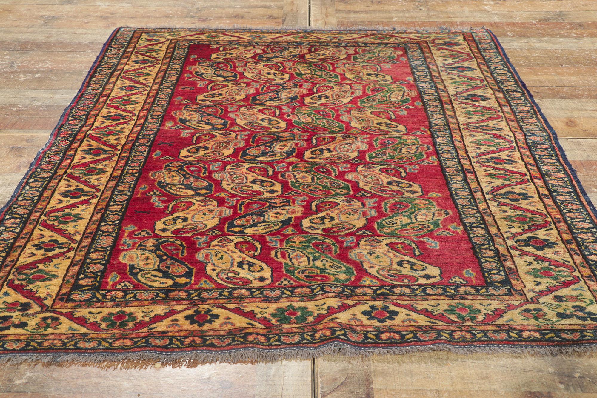 1950's Afghani Boteh Carpet with Modern Style For Sale 1
