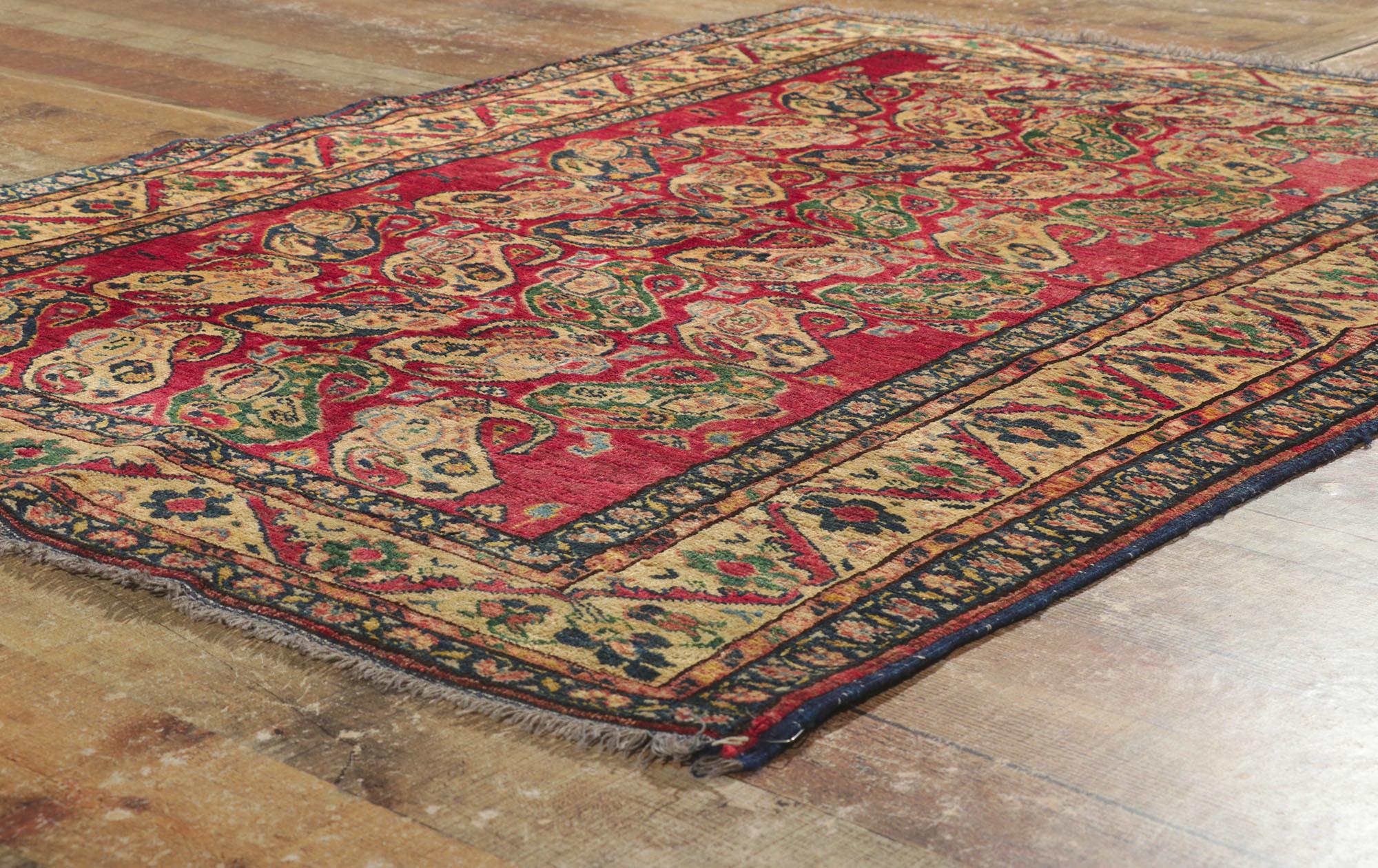 1950's Afghani Boteh Carpet with Modern Style For Sale 2