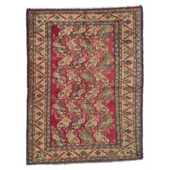 Tapis afghan vintage avec motif Boteh sur toute sa surface