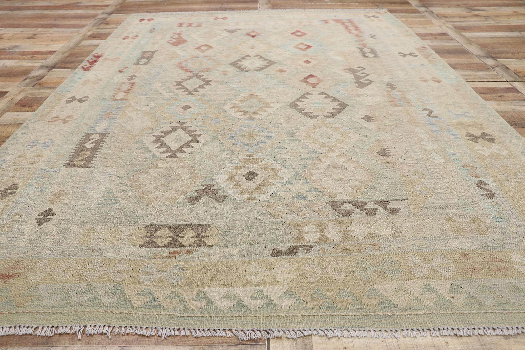 Laine Rug & Kilim Afghani vintage, Organic Modern Meets Contemporary Santa Fe Elegance (en anglais) en vente