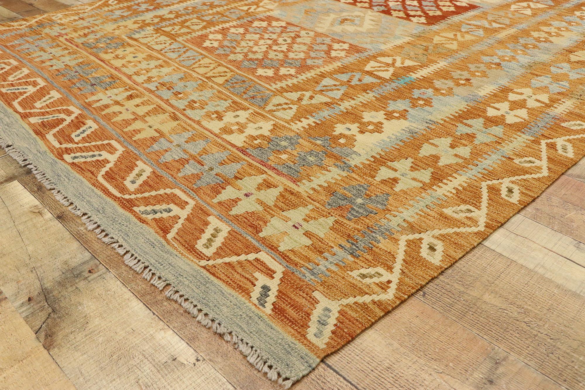 Klassischer afghanischer Kilim-Teppich im südwestlichen Stil (Handgewebt) im Angebot