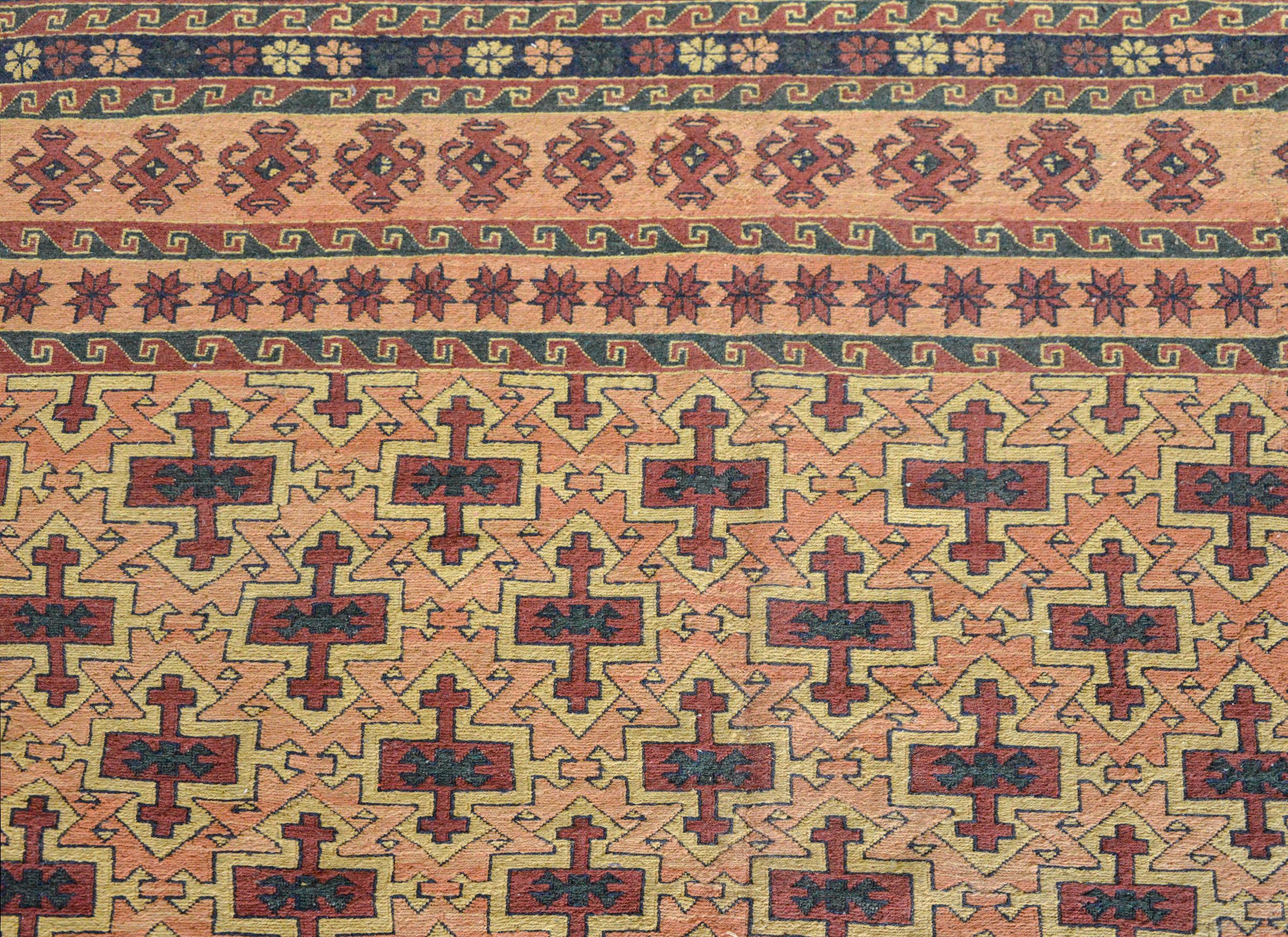 Wool Vintage Afghani Soumak Rug