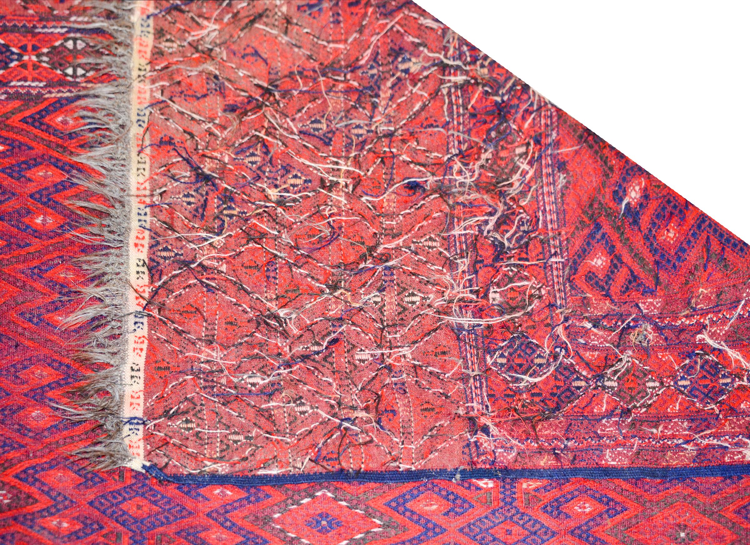 Vintage Afghani Sumak Rug For Sale 3