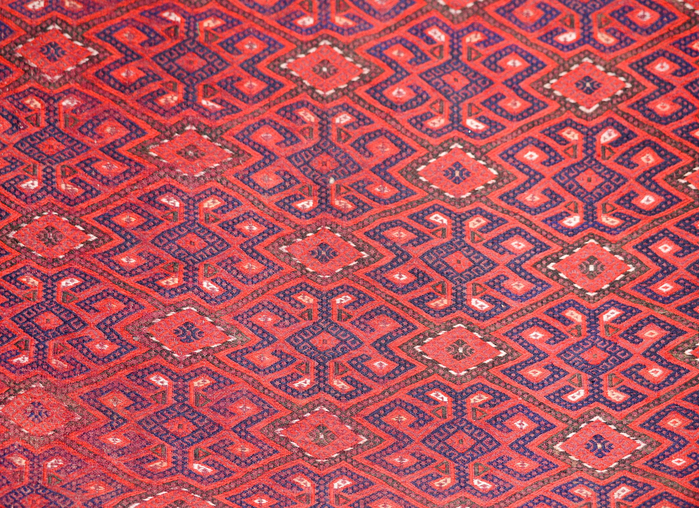 Tribal Vintage Afghani Sumak Rug For Sale