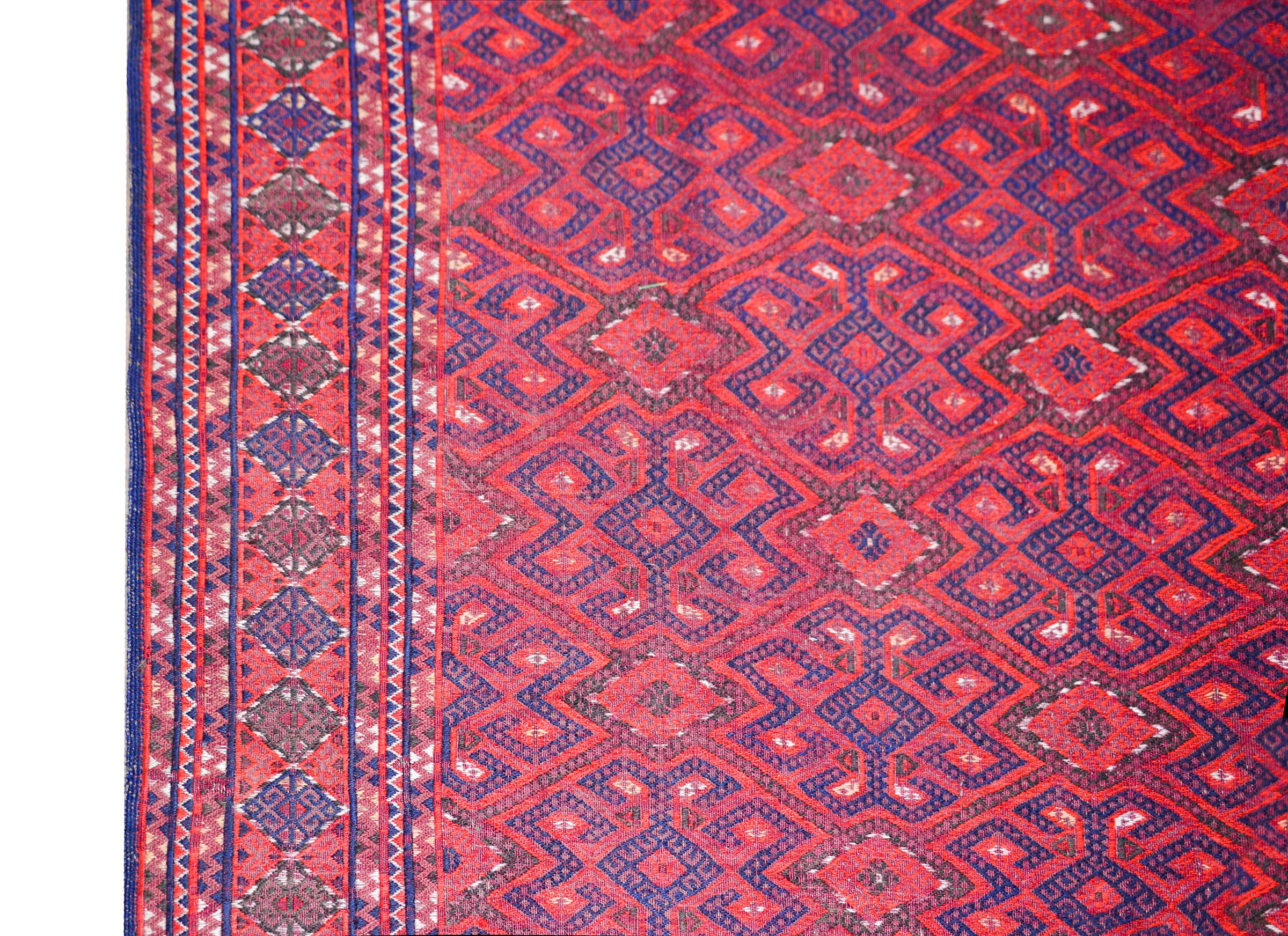 Vintage Afghani Sumak Rug In Good Condition For Sale In Chicago, IL