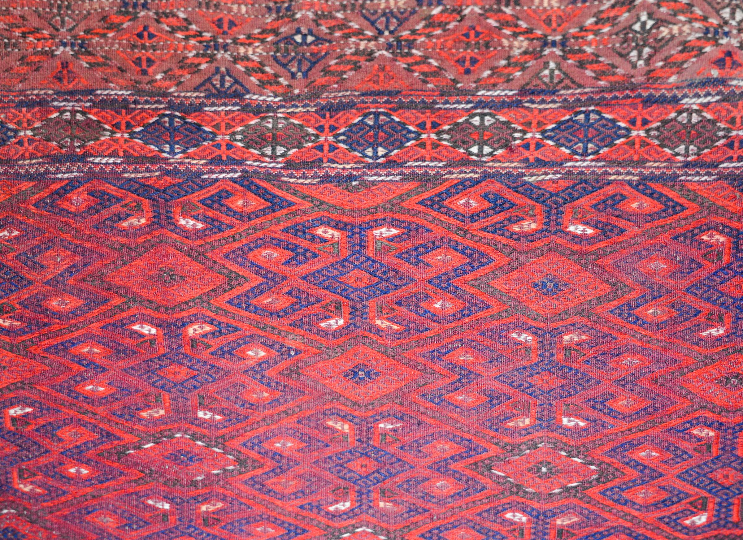 Vintage Afghani Sumak Rug For Sale 1