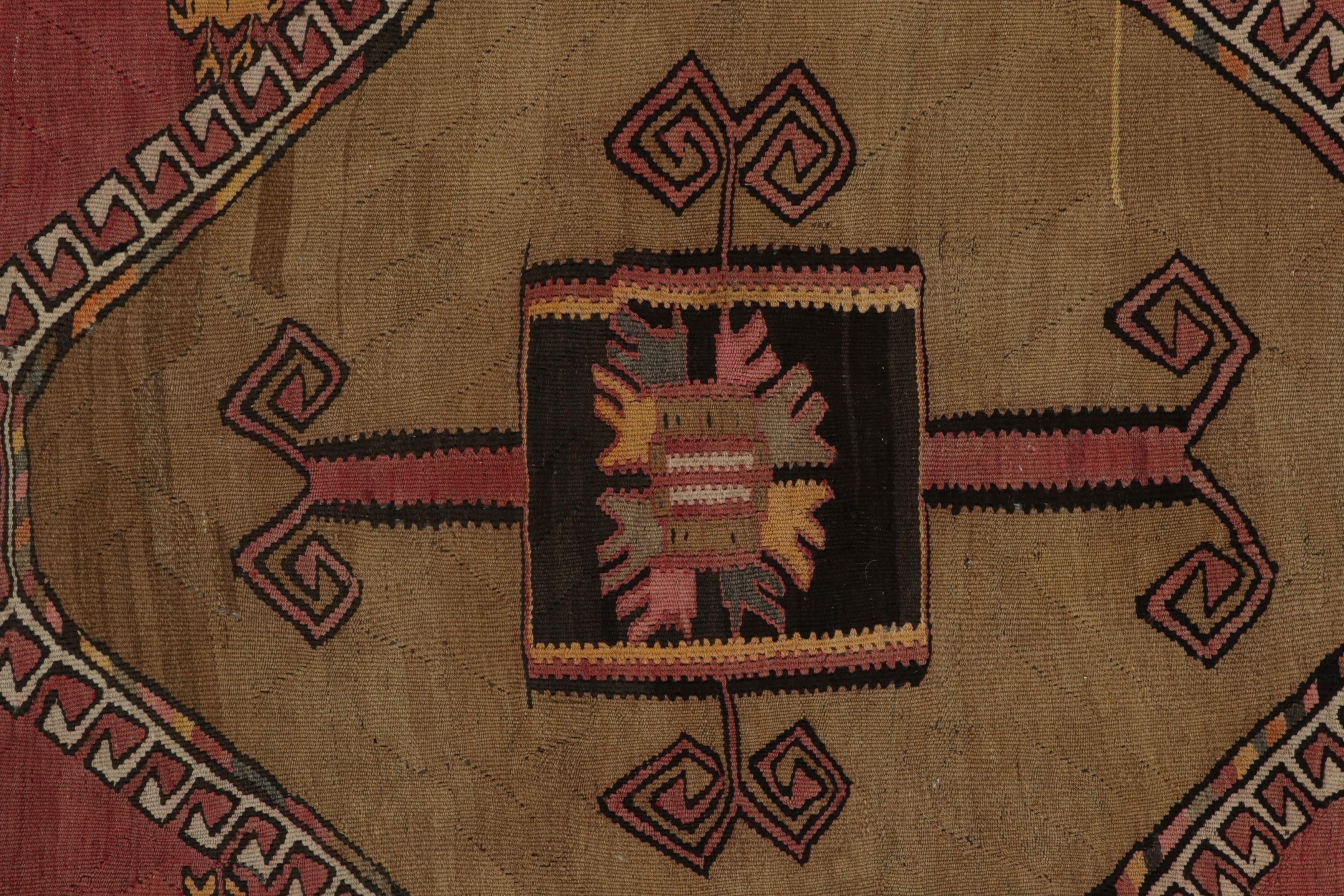 Wool Vintage Afghani Tribal Kilim Gallery Runner Rug with Medallions from Rug & Kilim For Sale