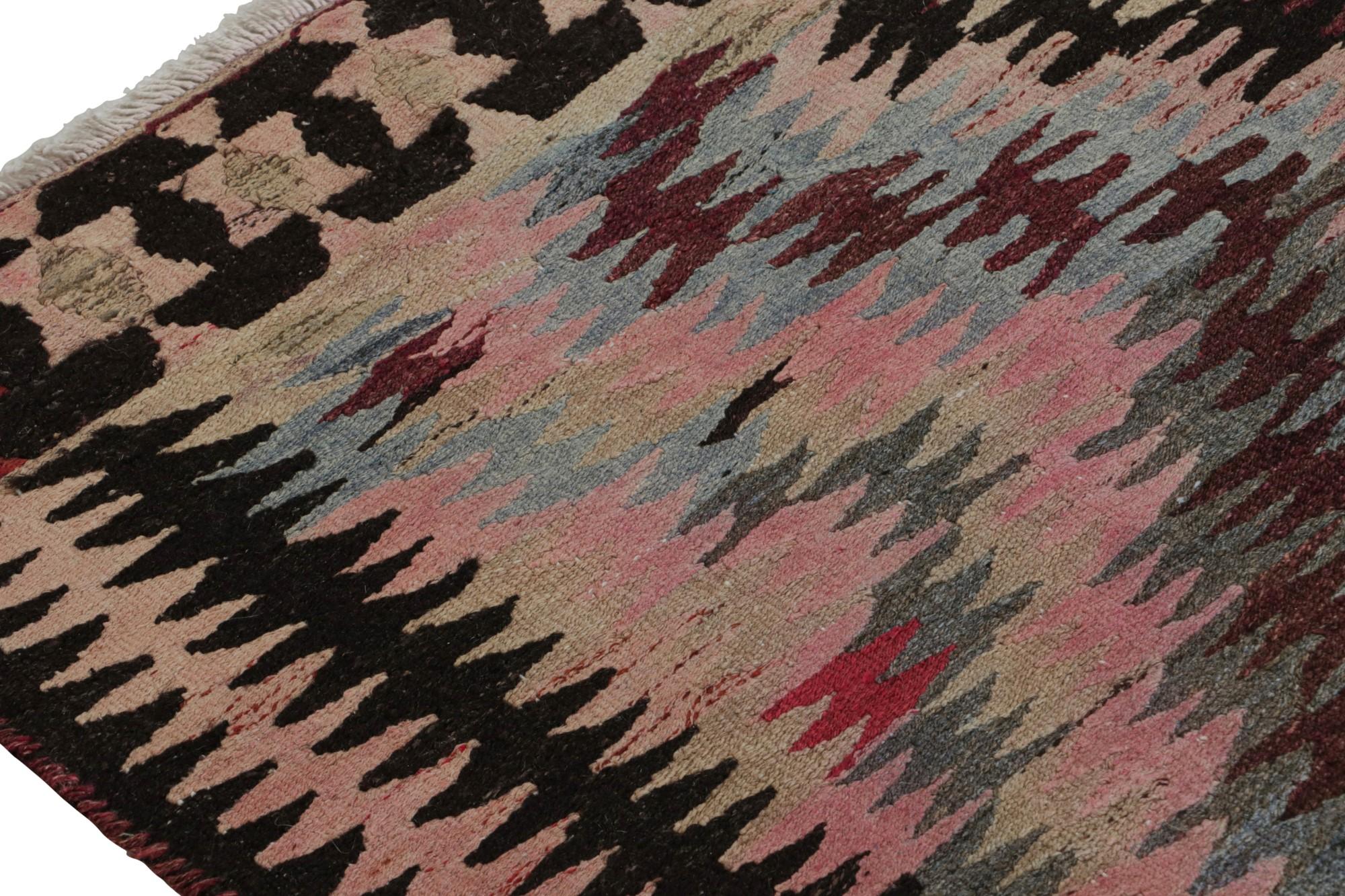 Mid-20th Century Vintage Afghani Tribal Kilim Polychromatic Geometric Patterns, from Rug & Kilim For Sale