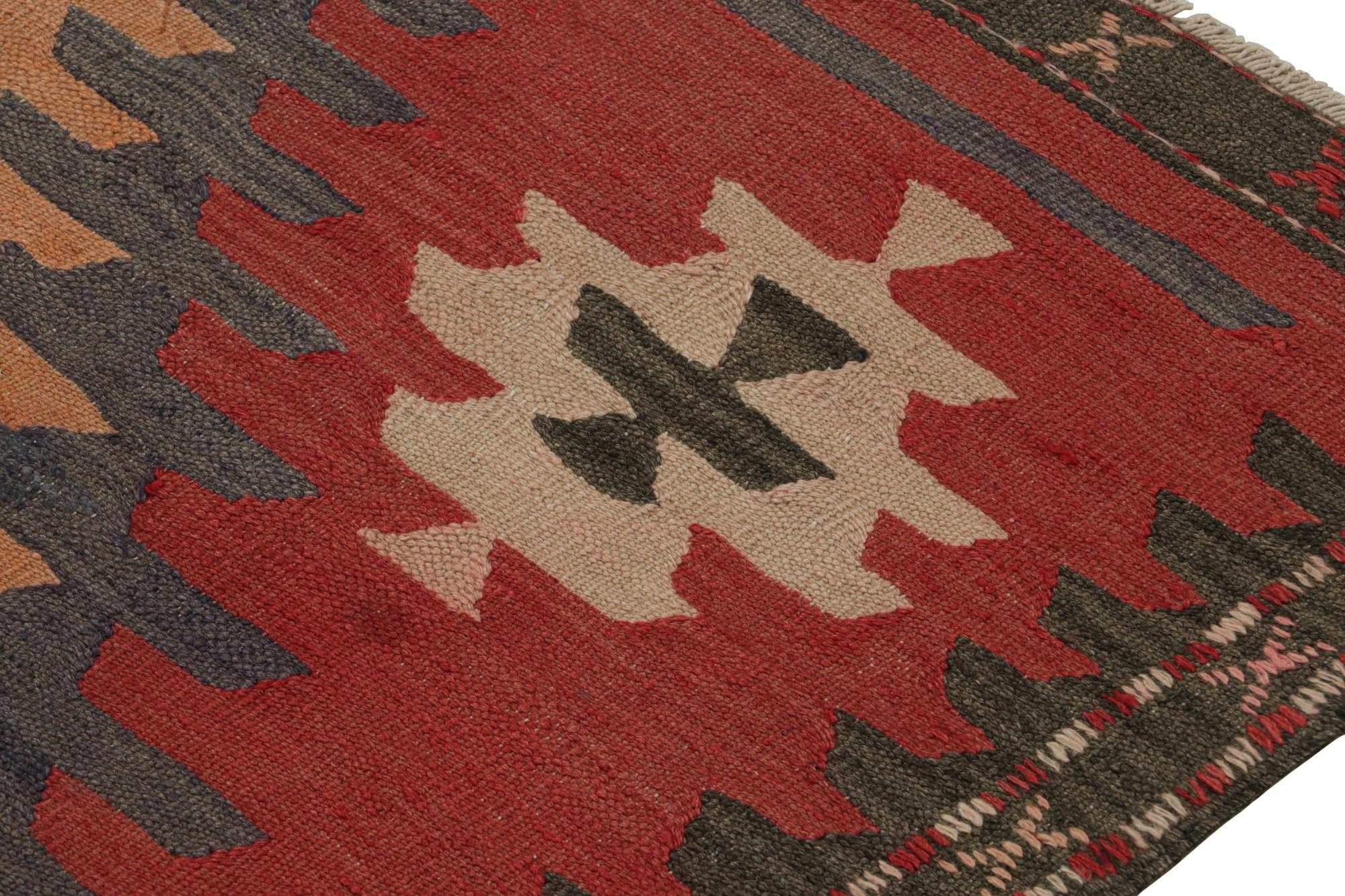 Mid-20th Century Vintage Afghani Tribal Kilim Polychromatic Geometric Patterns, from Rug & Kilim For Sale