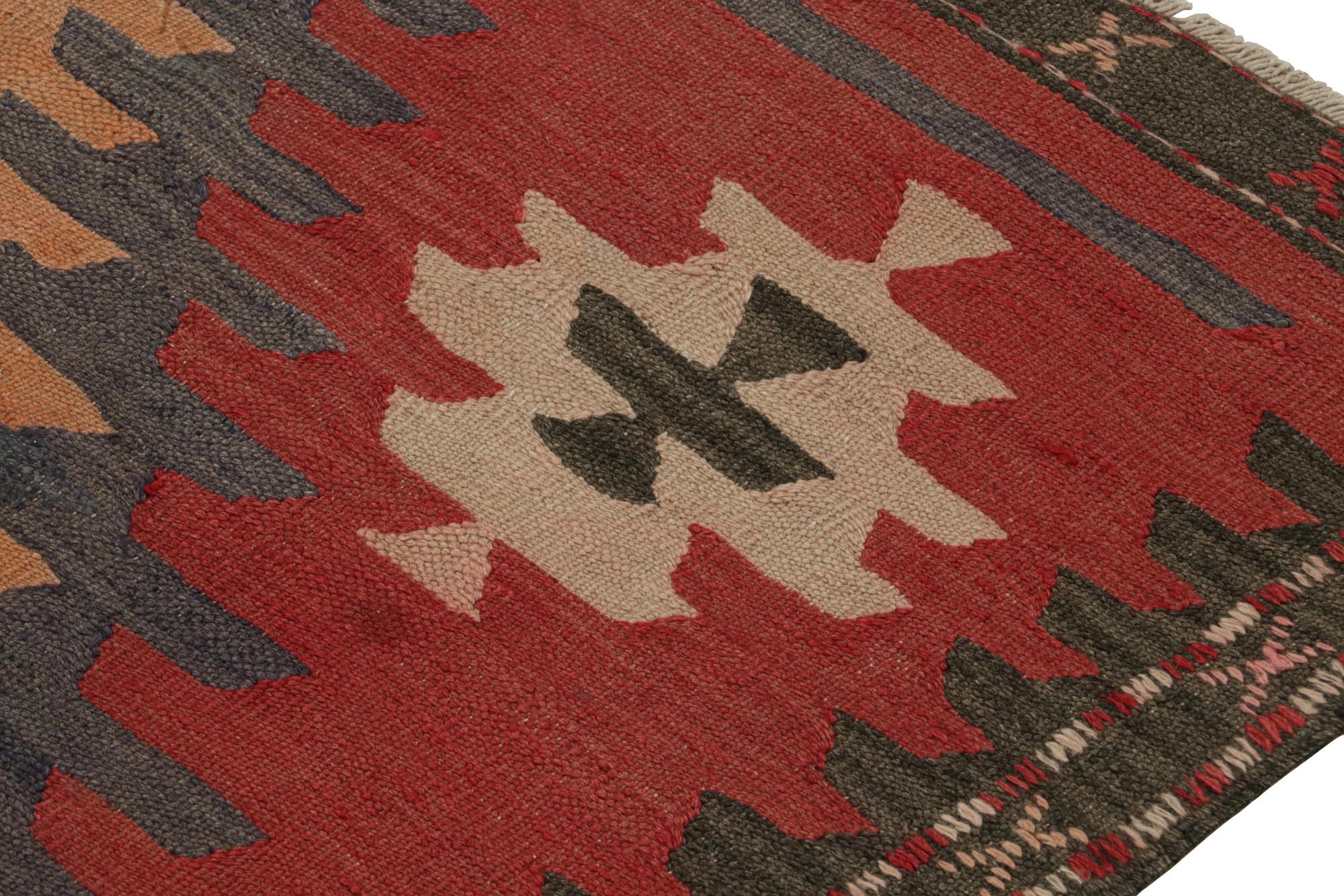 Milieu du XXe siècle Vintage Afghani Tribal Kilim Polychromatic Geometric Patterns, from Rug & Kilim en vente