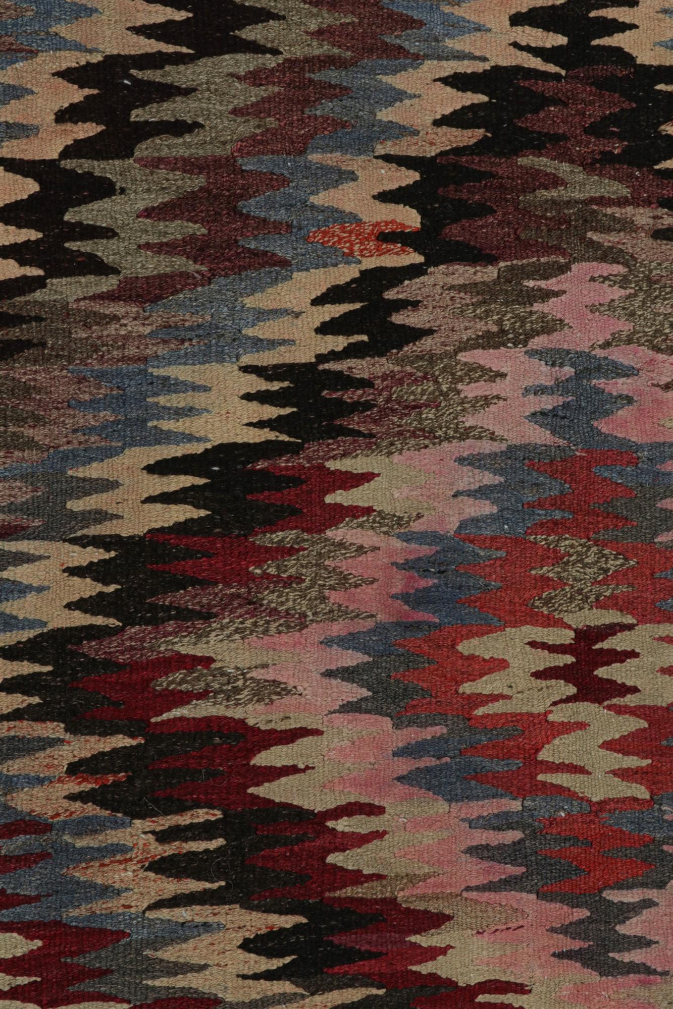 Wool Vintage Afghani Tribal Kilim Polychromatic Geometric Patterns, from Rug & Kilim For Sale