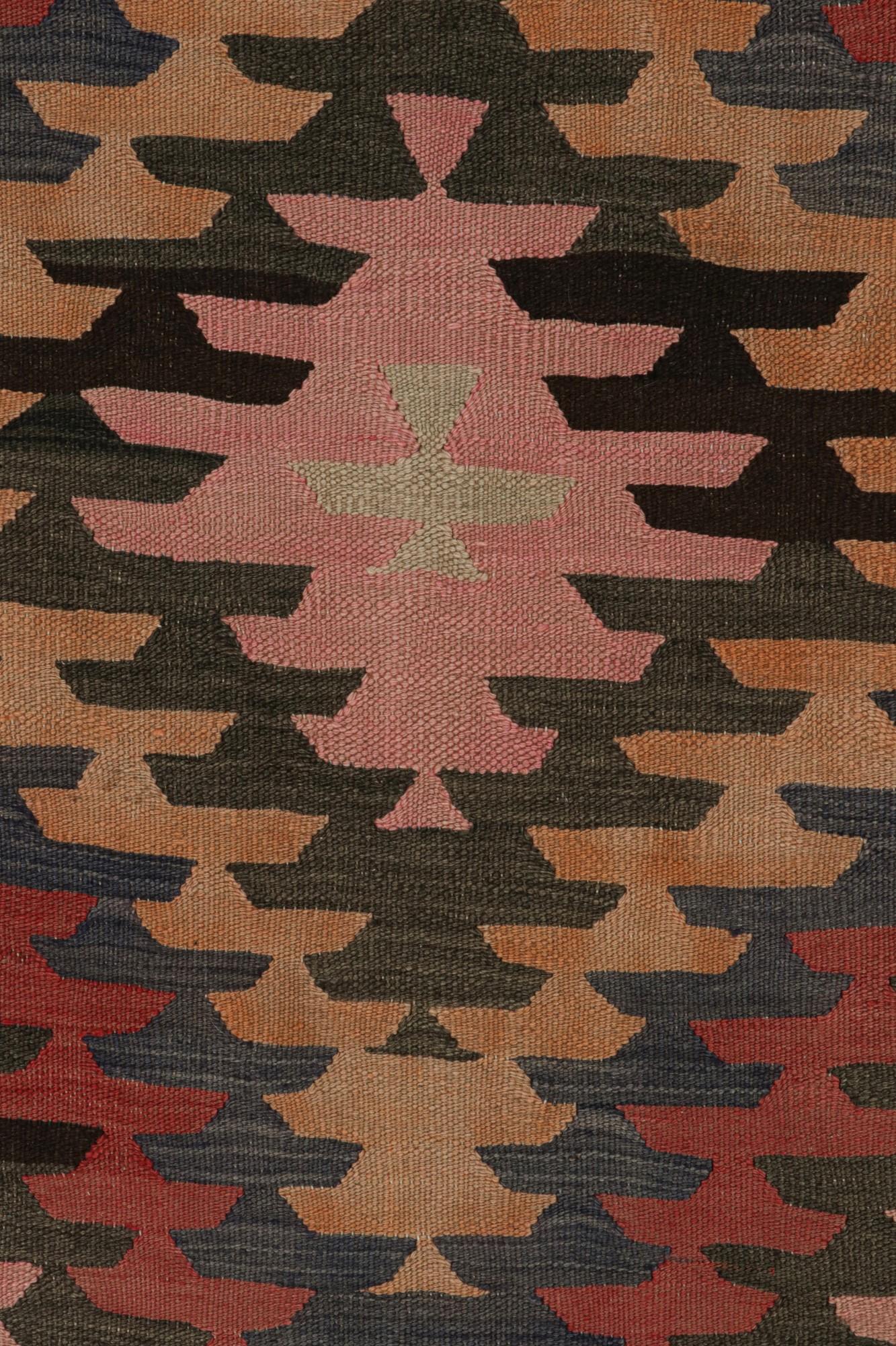 Wool Vintage Afghani Tribal Kilim Polychromatic Geometric Patterns, from Rug & Kilim For Sale