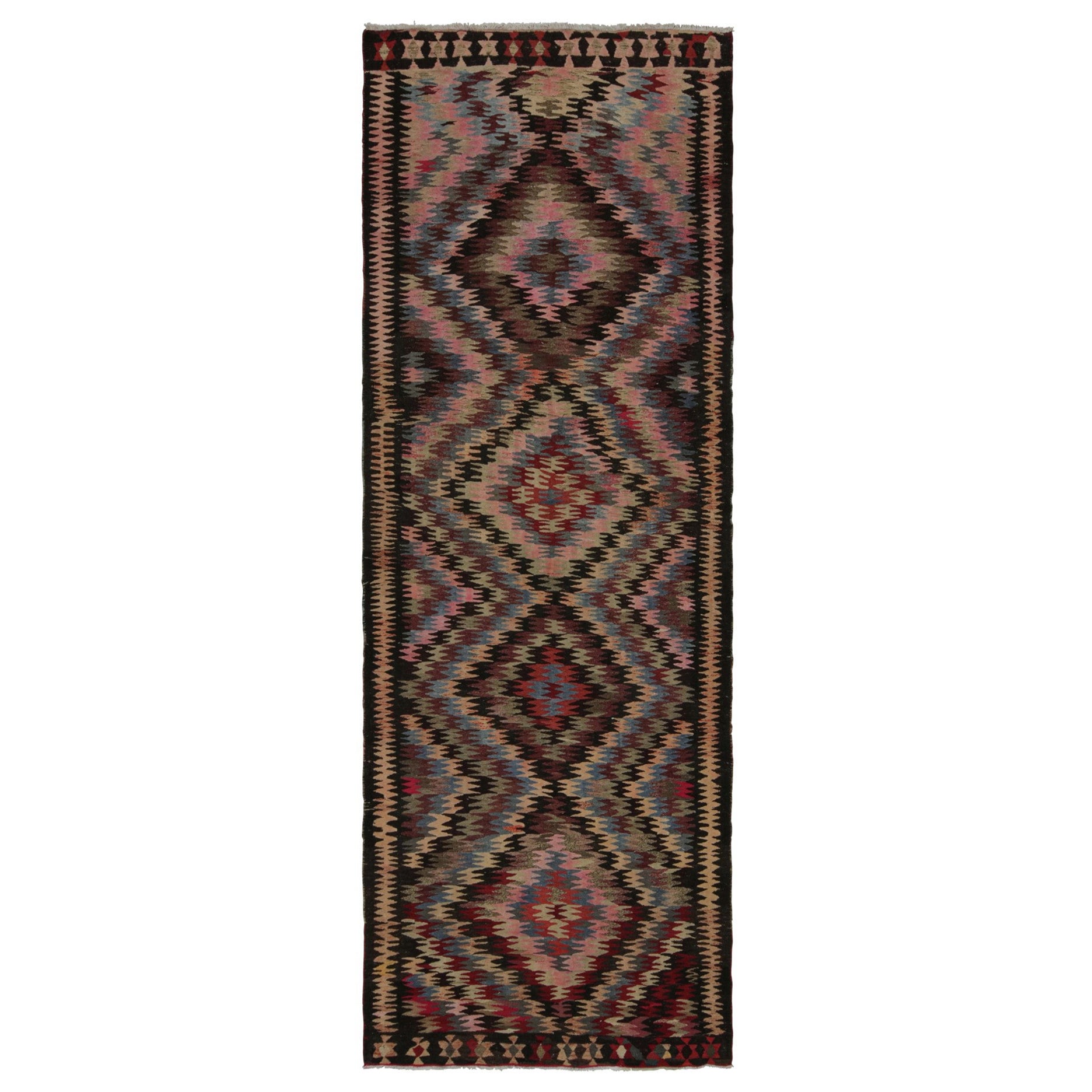 Vintage Afghani Tribal Kilim Polychromatic Geometric Patterns, from Rug & Kilim