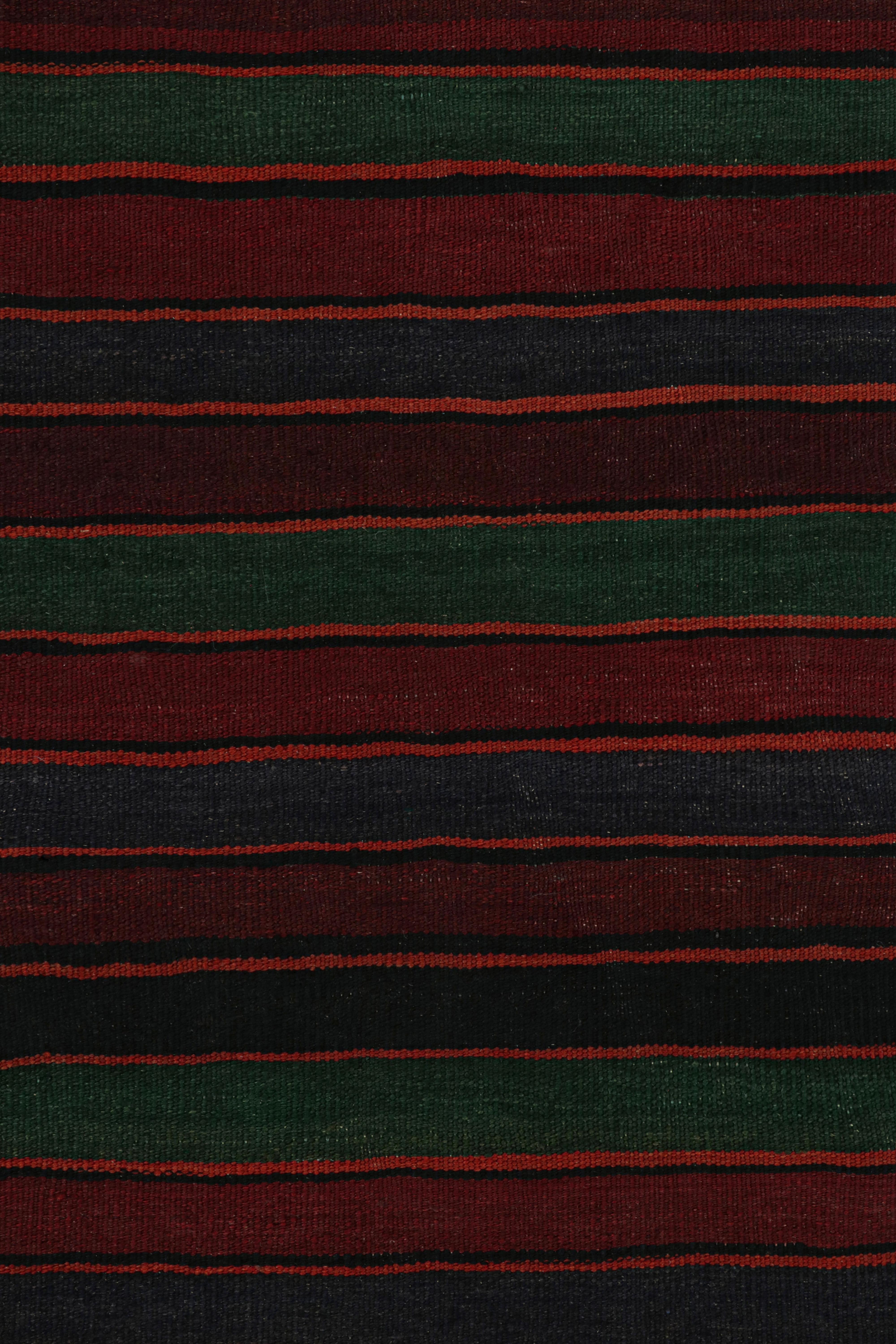 Mid-20th Century Vintage Afghani tribal Kilim rug, in Burgundy, from Rug & Kilim For Sale
