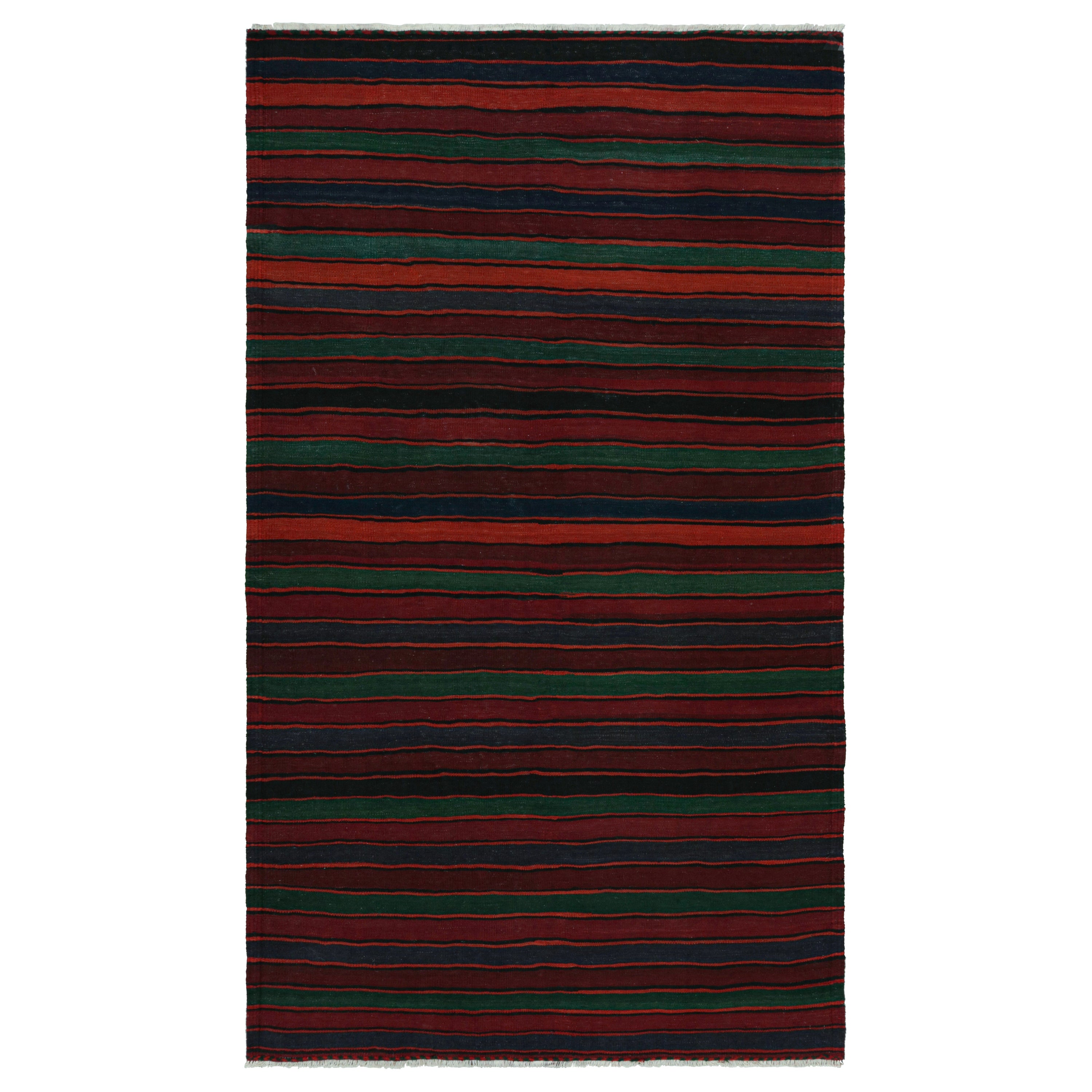 Afghani-Kelim-Teppich im Vintage-Stil des Afghani-Stammes, in Burgunderrot, von Rug & Kilim