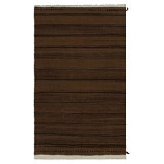 Vintage Afghani tribal Kilim Rug, with Brown and Black Stripes, from Rug & Kilim