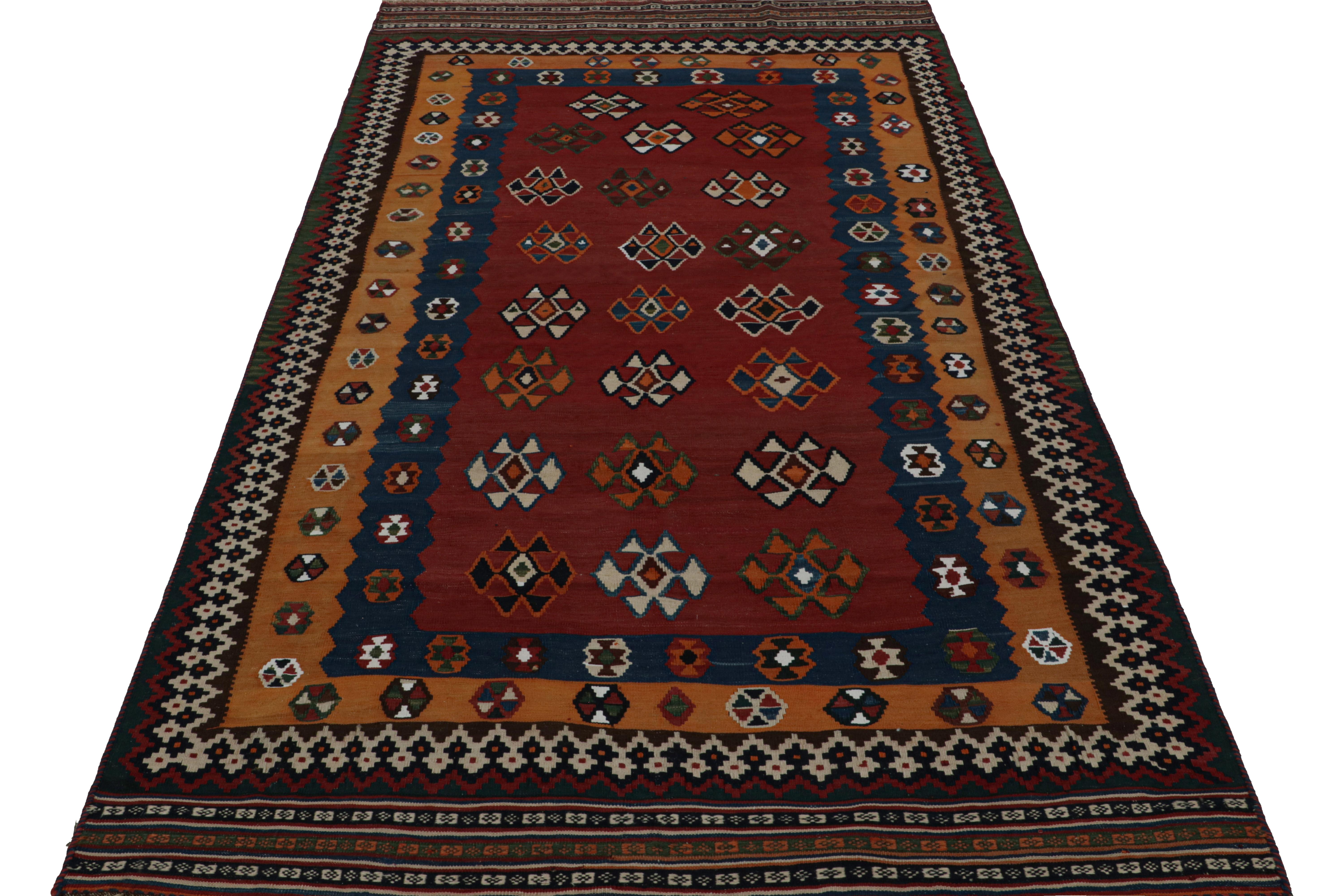 Tribal Vintage Afghani tribal Kilim rug, with Geometric patterns, from Rug & Kilim For Sale
