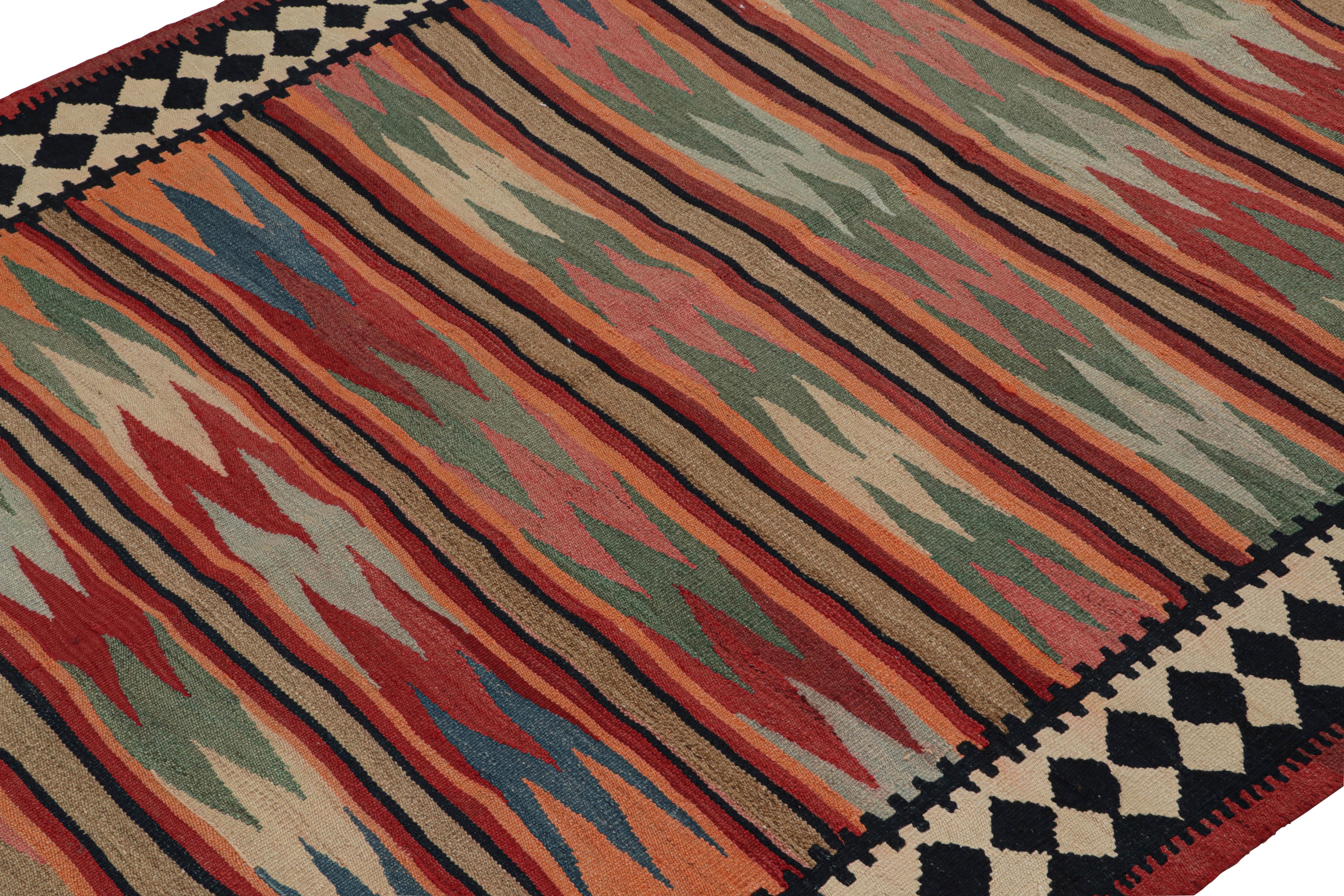Hand-Woven Vintage Afghani tribal Kilim rug, with Geometric patterns, from Rug & Kilim For Sale