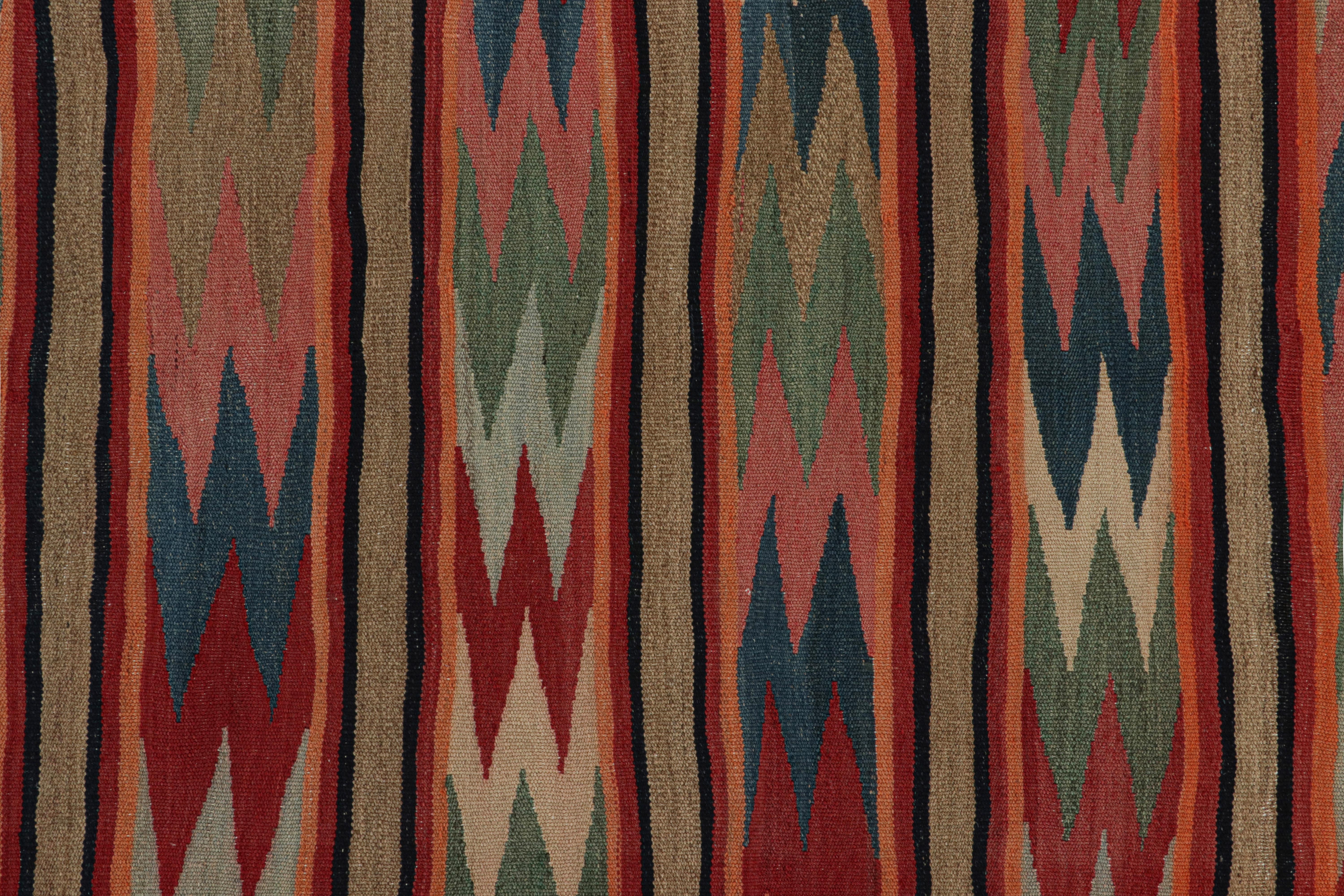 Mid-20th Century Vintage Afghani tribal Kilim rug, with Geometric patterns, from Rug & Kilim For Sale