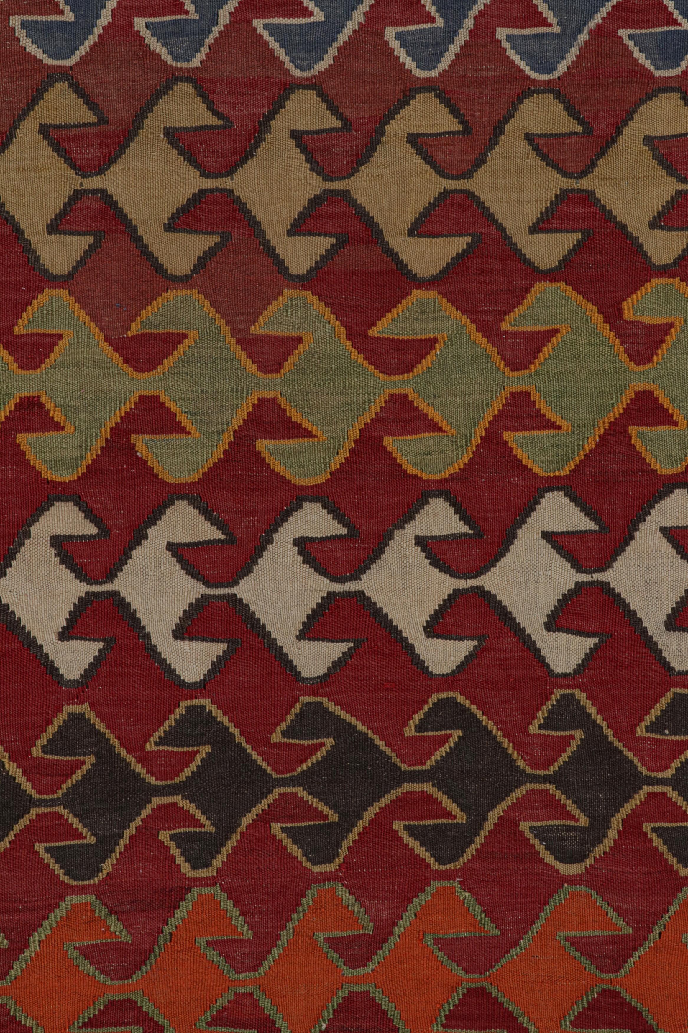 Mid-20th Century Vintage Afghani tribal Kilim rug, with Geometric Patterns, from Rug & Kilim For Sale