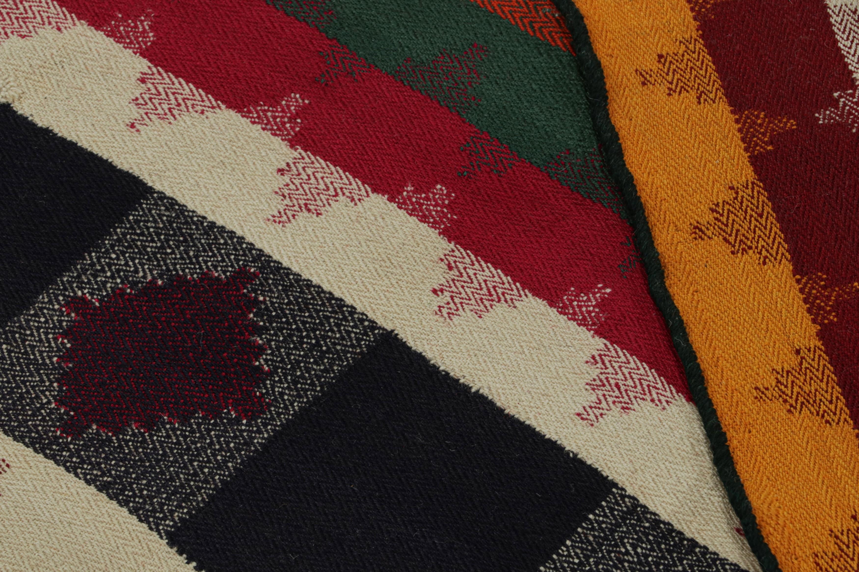 Wool Vintage Afghani tribal Kilim rug, with Geometric patterns, from Rug & Kilim For Sale