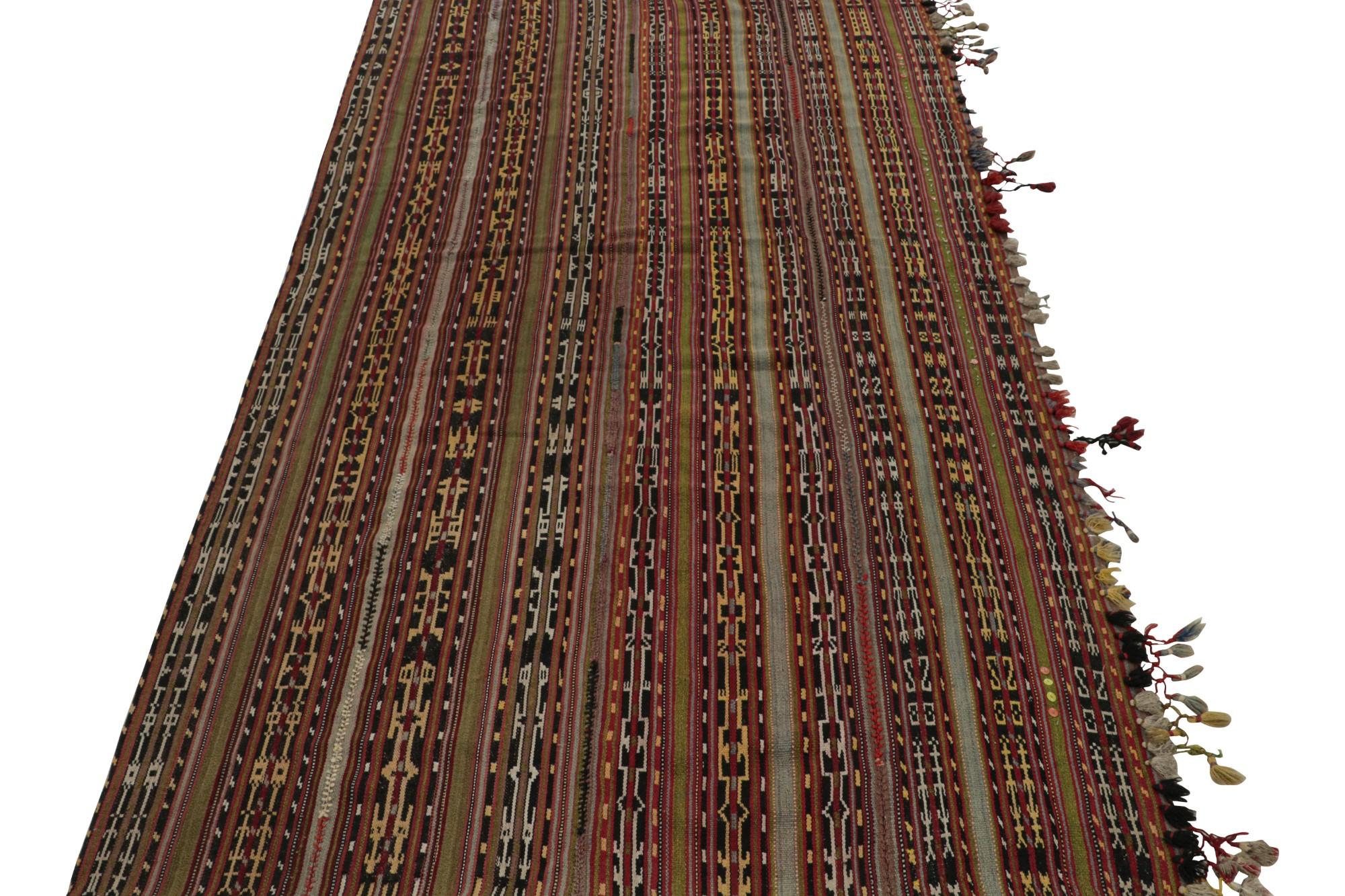 Tribal Vintage Afghani tribal Kilim Rug, with Geometric Stripes, from Rug & Kilim For Sale