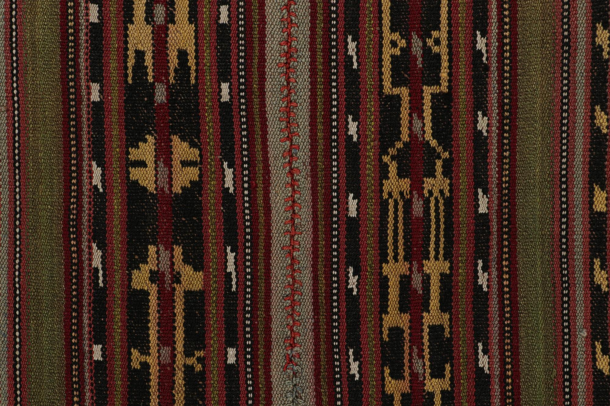 Mid-20th Century Vintage Afghani tribal Kilim Rug, with Geometric Stripes, from Rug & Kilim For Sale