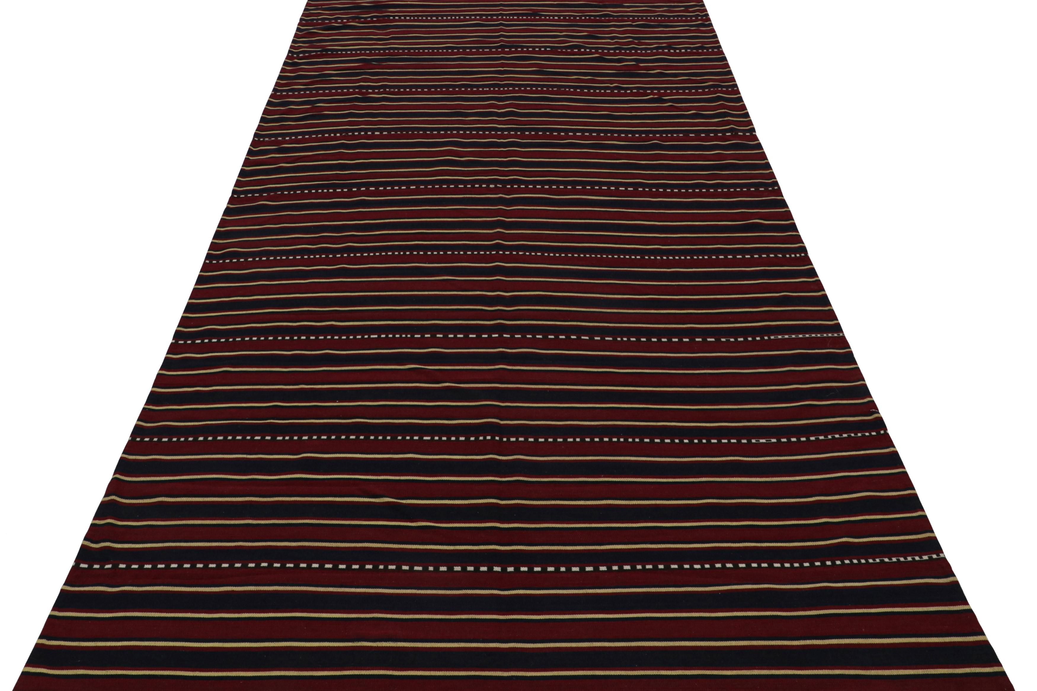 Tribal Vintage Afghani tribal Kilim Rug, with Horizontal Stripes, from Rug & Kilim For Sale