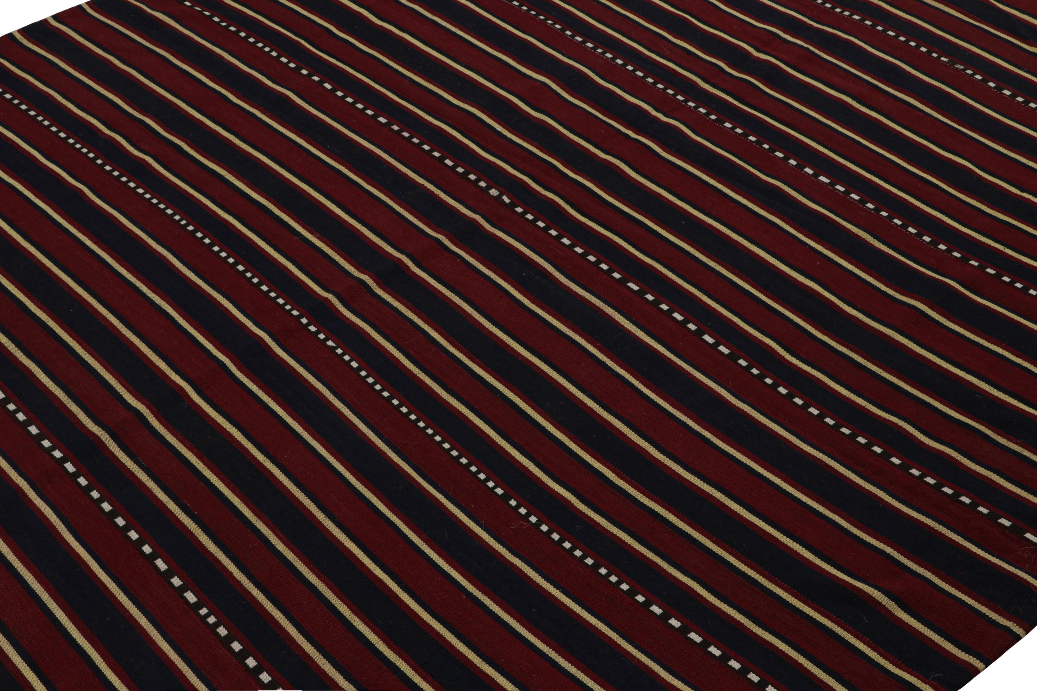 Hand-Woven Vintage Afghani tribal Kilim Rug, with Horizontal Stripes, from Rug & Kilim For Sale