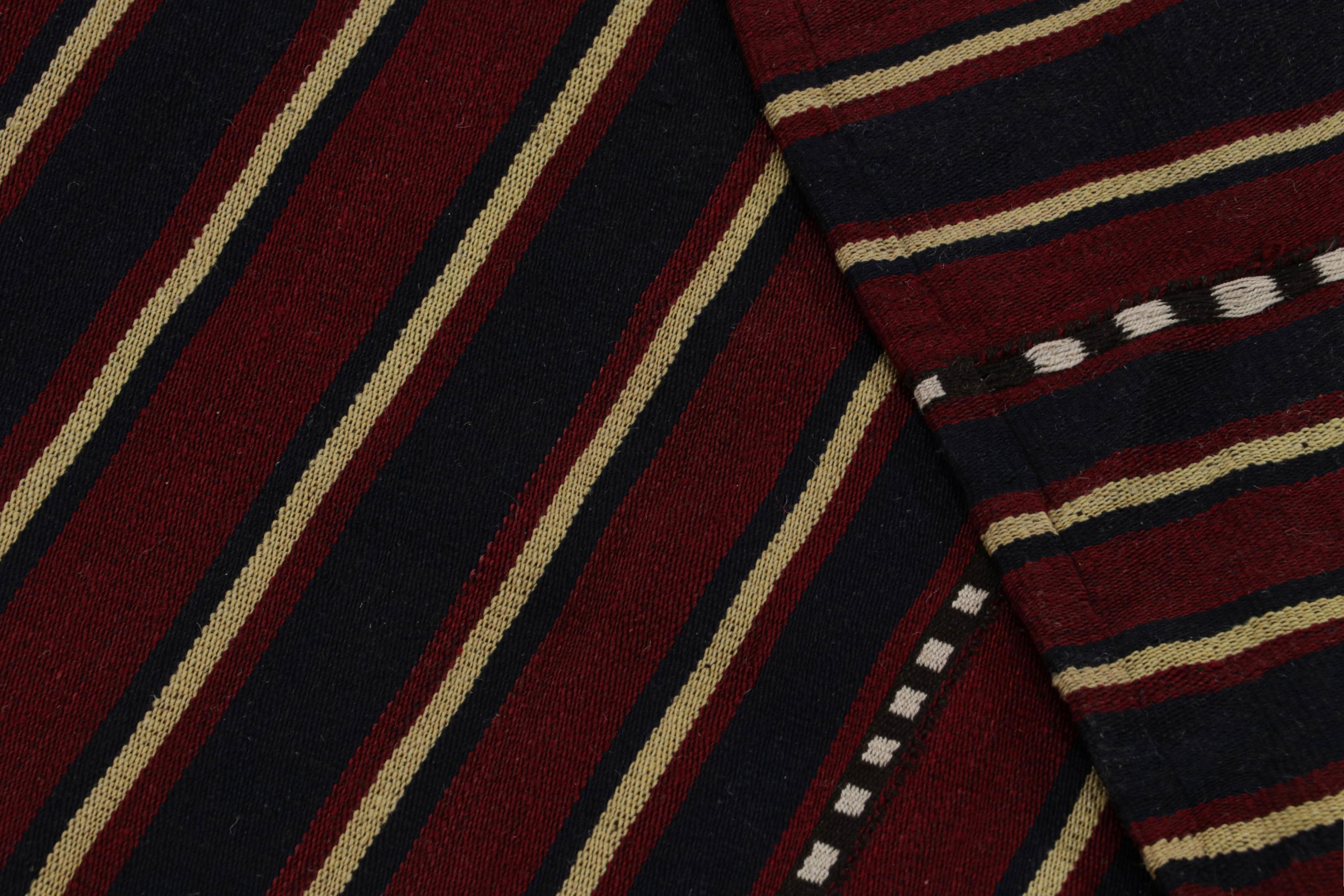 Wool Vintage Afghani tribal Kilim Rug, with Horizontal Stripes, from Rug & Kilim For Sale