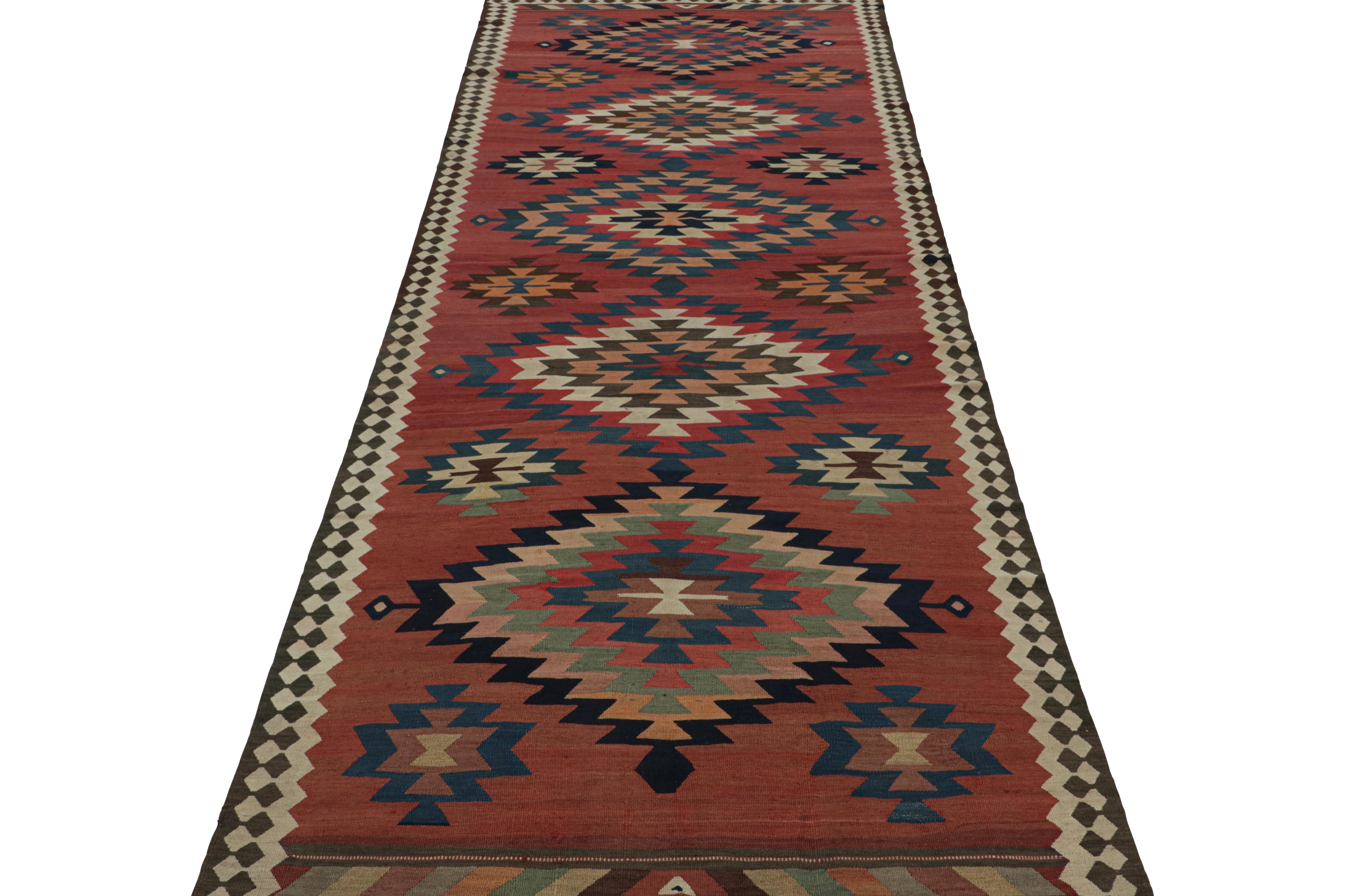 Tribal  Vintage Afghani tribal Kilim rug, with Large Medallions, from Rug & Kilim For Sale