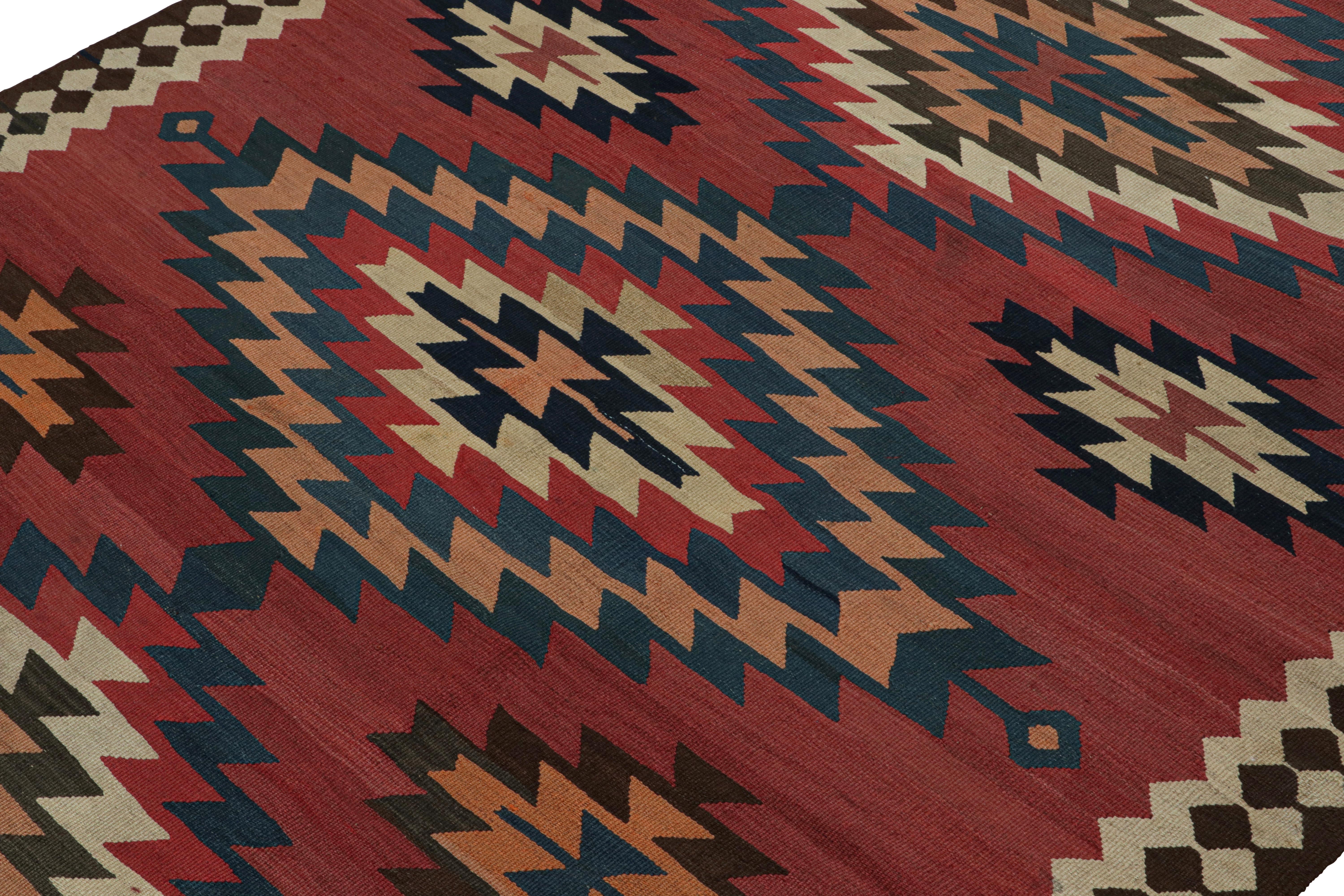 Hand-Woven  Vintage Afghani tribal Kilim rug, with Large Medallions, from Rug & Kilim For Sale