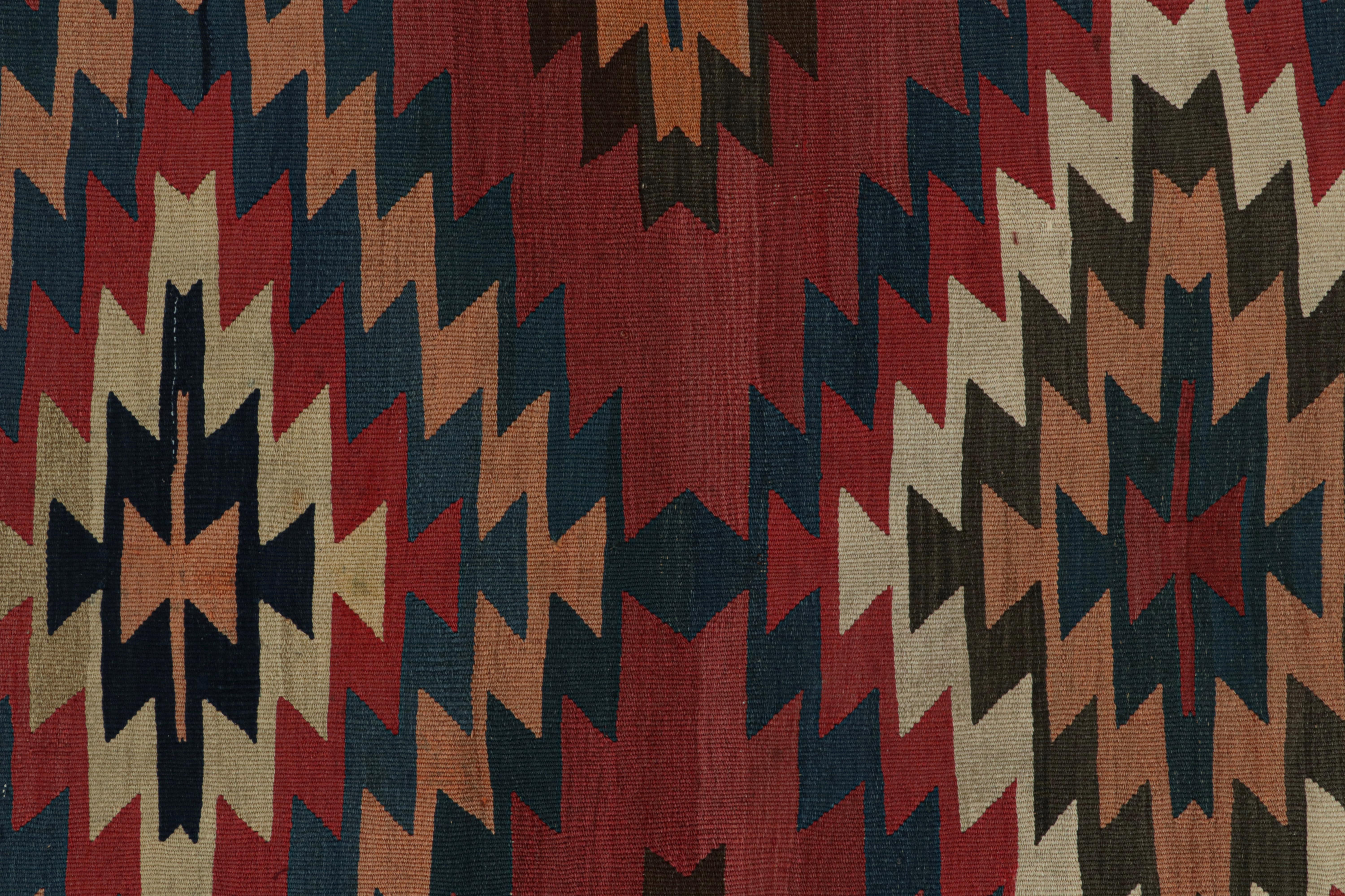 Mid-20th Century  Vintage Afghani tribal Kilim rug, with Large Medallions, from Rug & Kilim For Sale