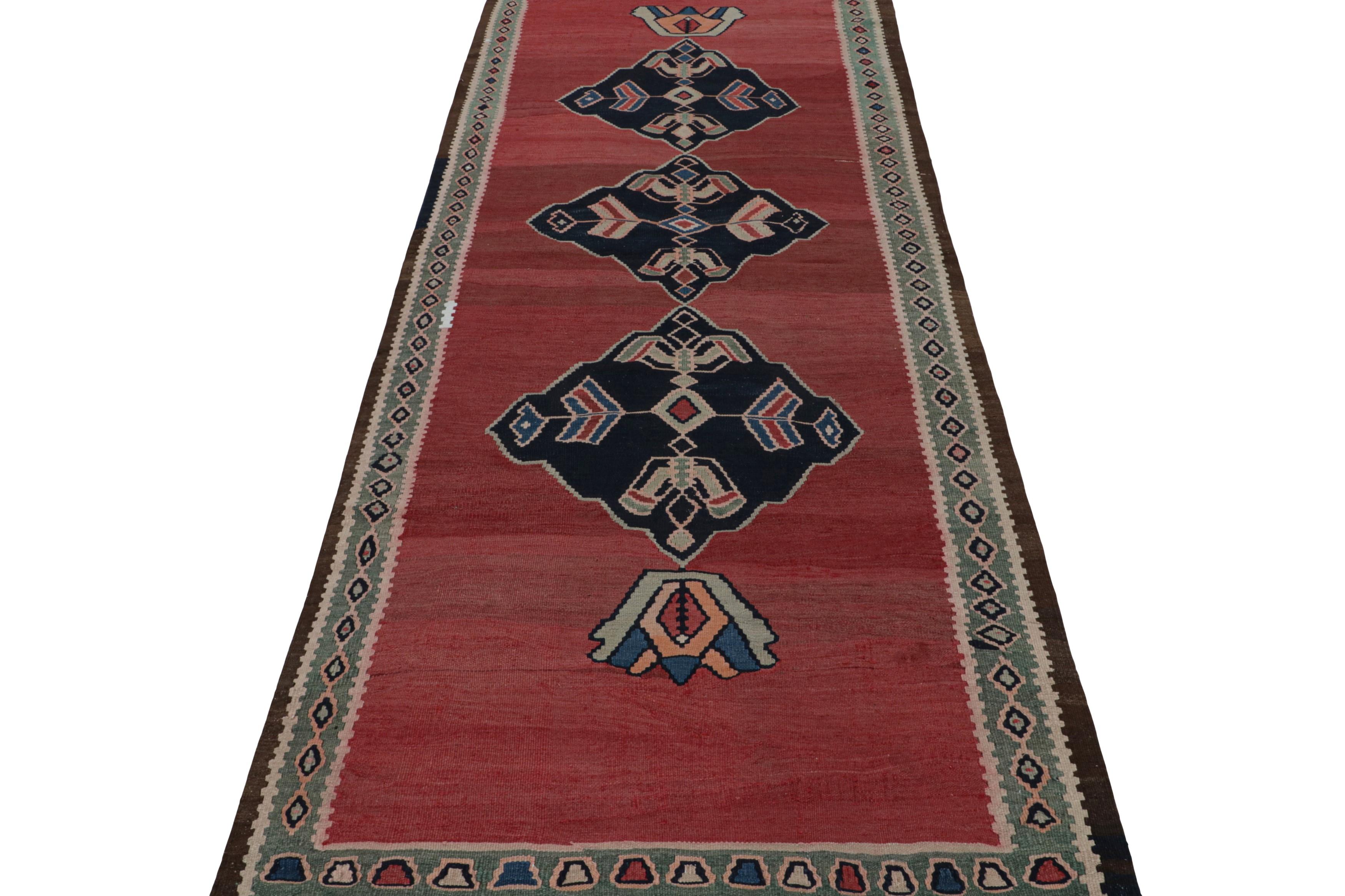 Tribal Vintage Afghani tribal Kilim rug with Open Field and Medallions from Rug & Kilim For Sale