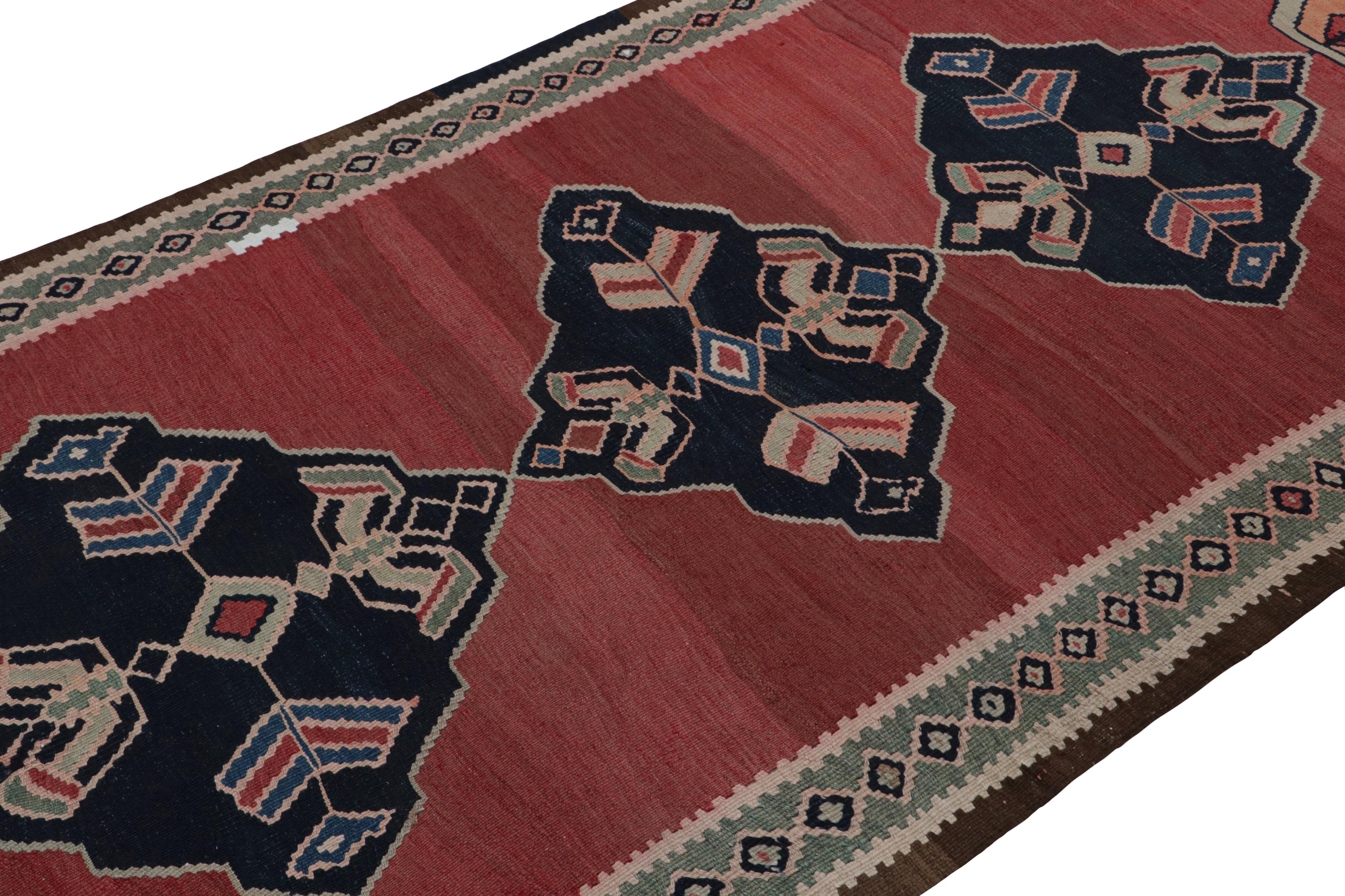 Hand-Woven Vintage Afghani tribal Kilim rug with Open Field and Medallions from Rug & Kilim For Sale