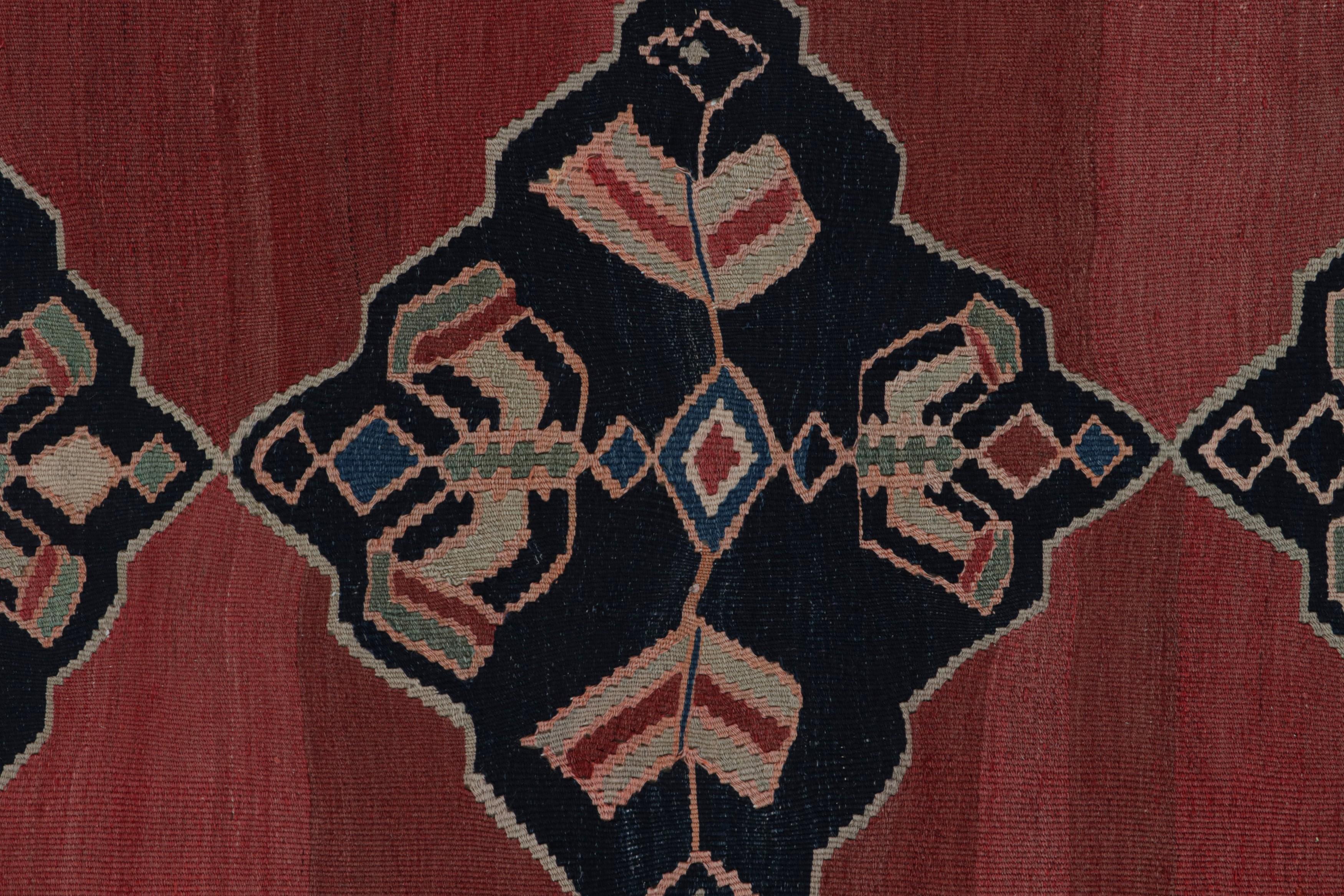 Mid-20th Century Vintage Afghani tribal Kilim rug with Open Field and Medallions from Rug & Kilim For Sale