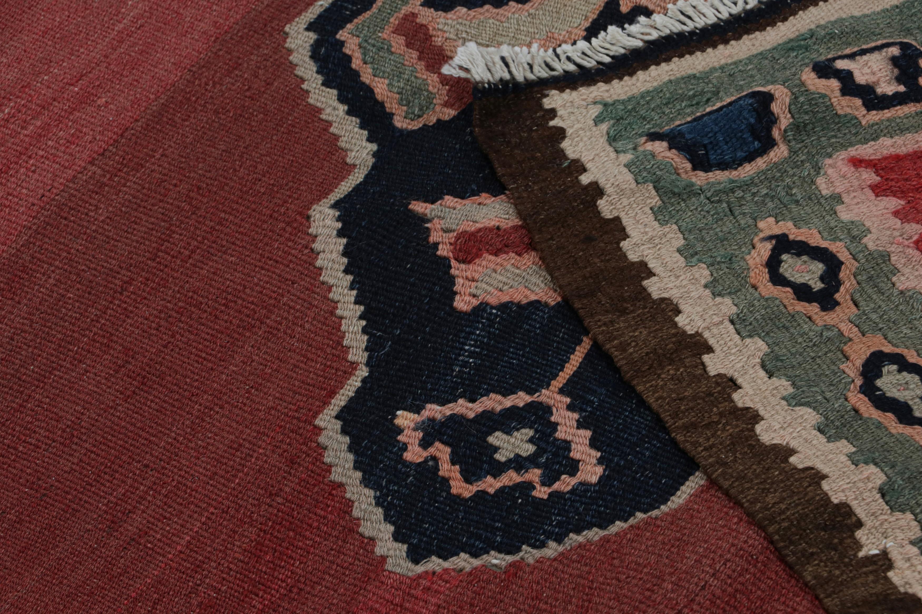 Wool Vintage Afghani tribal Kilim rug with Open Field and Medallions from Rug & Kilim For Sale