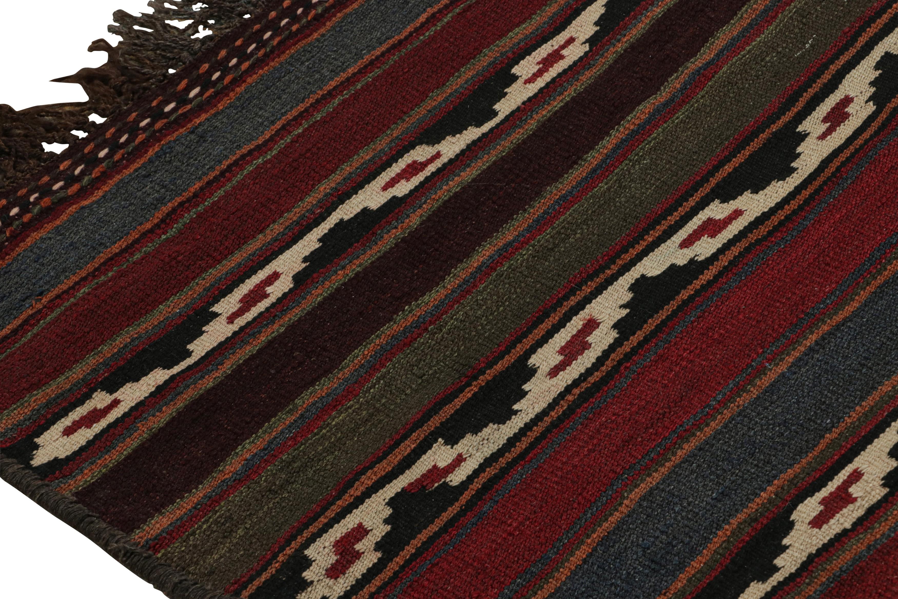 Vintage Afghani tribal Kilim Rug, with Red and Blue Stripes, from Rug & Kilim In Good Condition For Sale In Long Island City, NY
