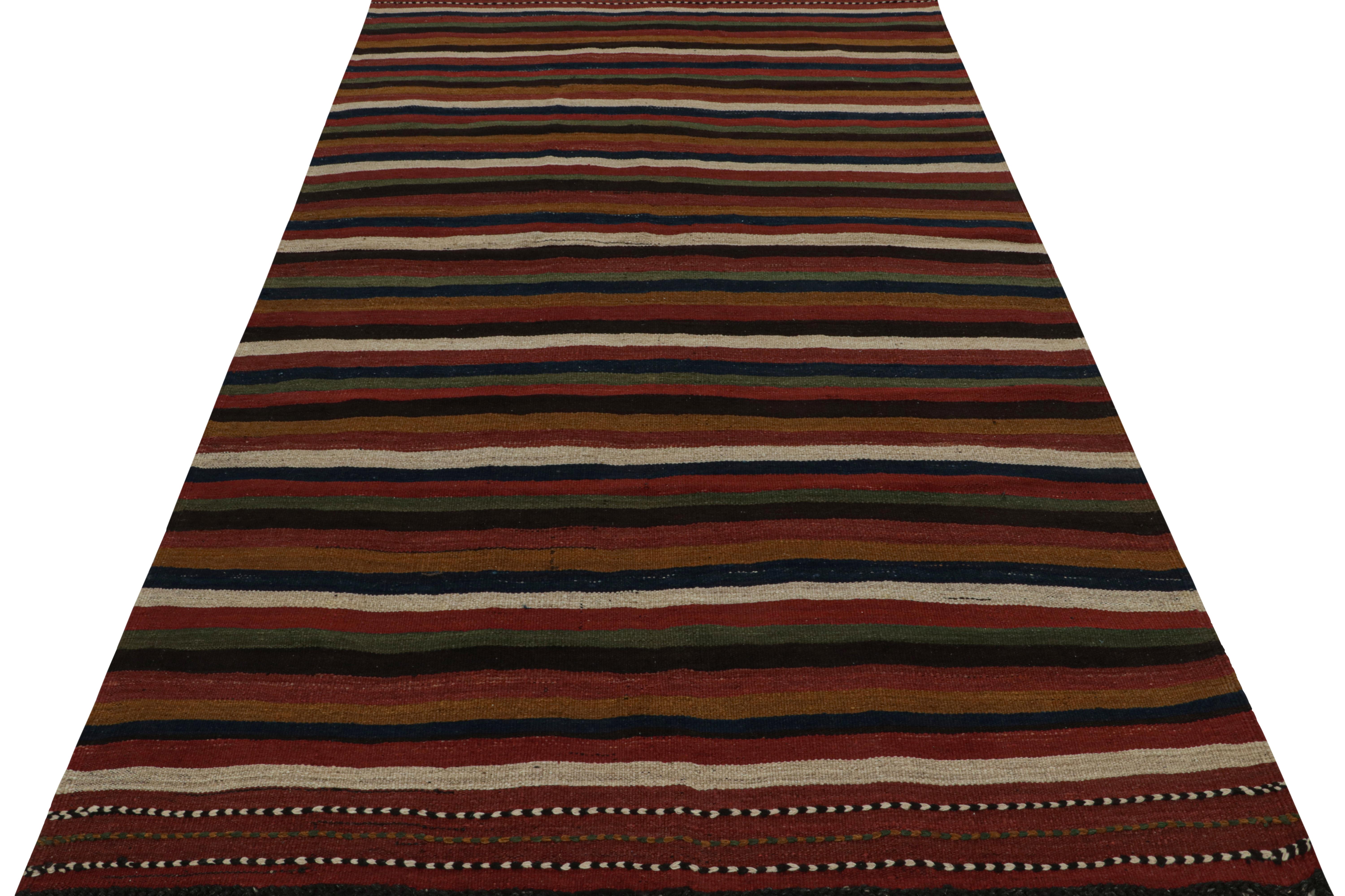 Tribal Vintage Afghani tribal Kilim rug, with Stripes, from Rug & Kilim For Sale