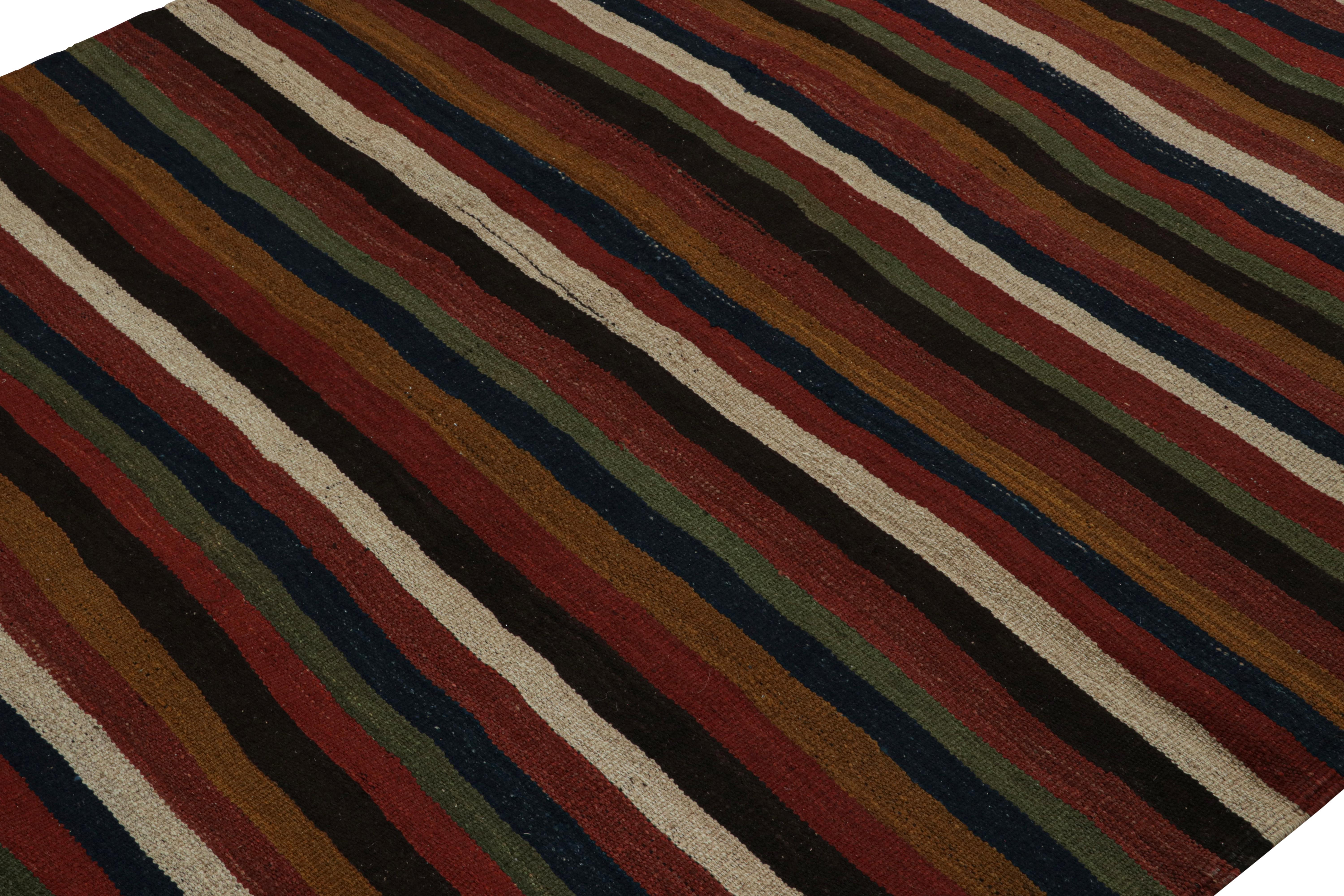 Hand-Woven Vintage Afghani tribal Kilim rug, with Stripes, from Rug & Kilim For Sale
